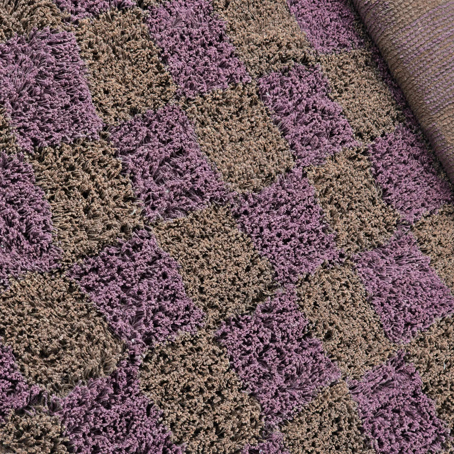 Kerek szőnyeg - Elsey Natural Cotton Shaggy (barna/lila)