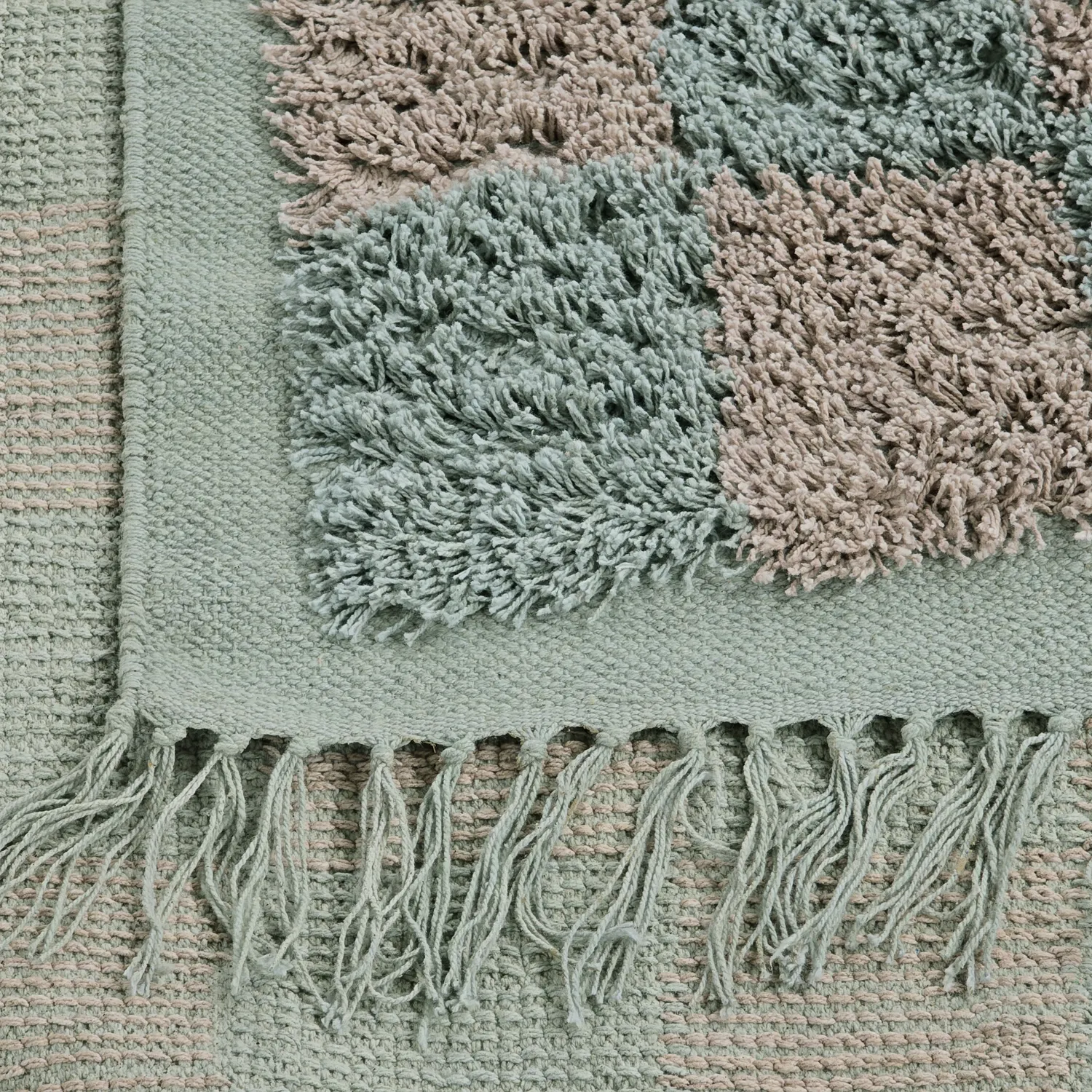 Shaggy szőnyeg - Elsey Natural Cotton Shaggy (szürke/rózsaszín)