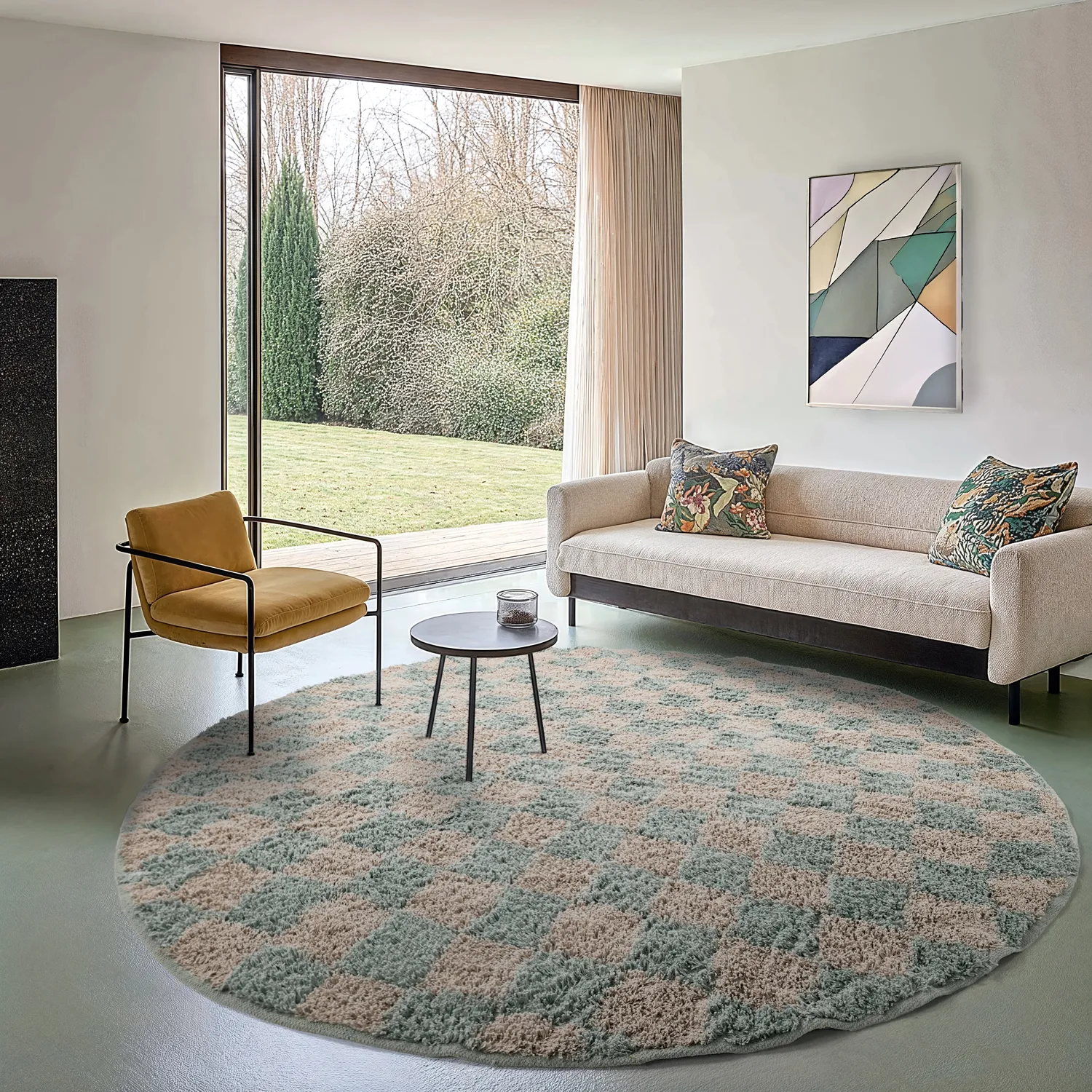 Kerek szőnyeg - Elsey Natural Cotton Shaggy (szürke/rózsaszín)