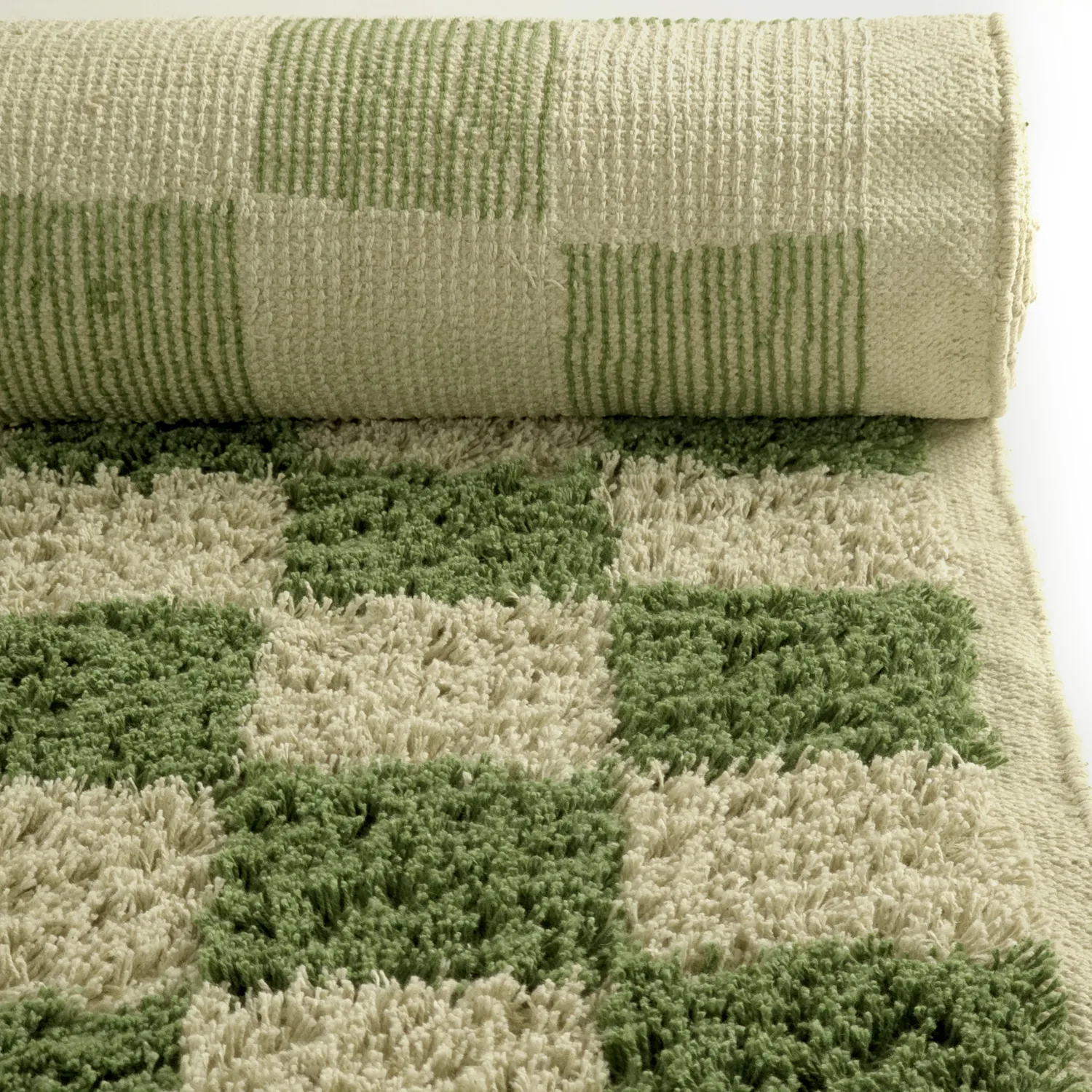 Shaggy szőnyeg - Elsey Natural Cotton Shaggy (zöld/bézs)
