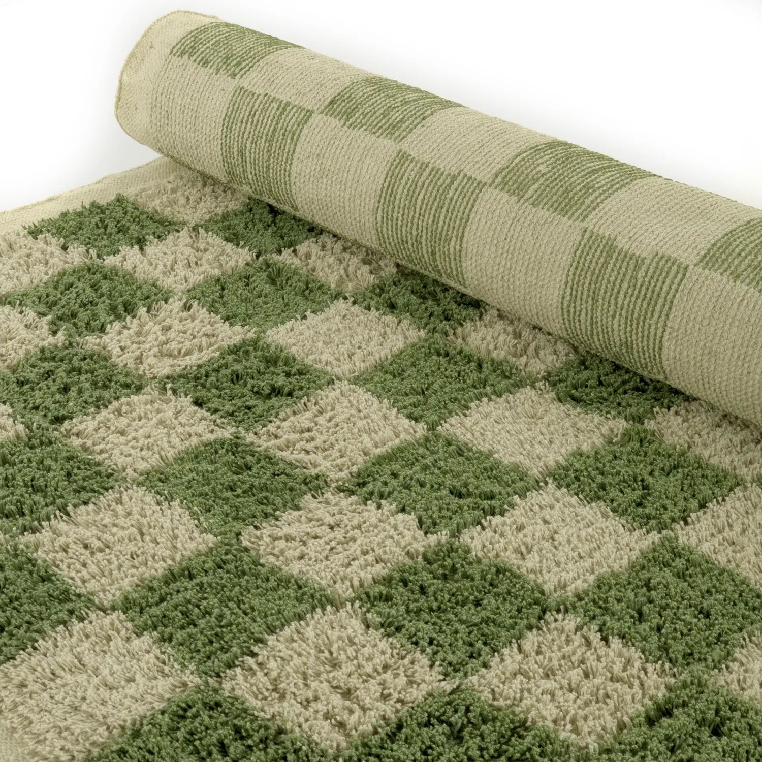 Shaggy szőnyeg - Elsey Natural Cotton Shaggy (zöld/bézs)