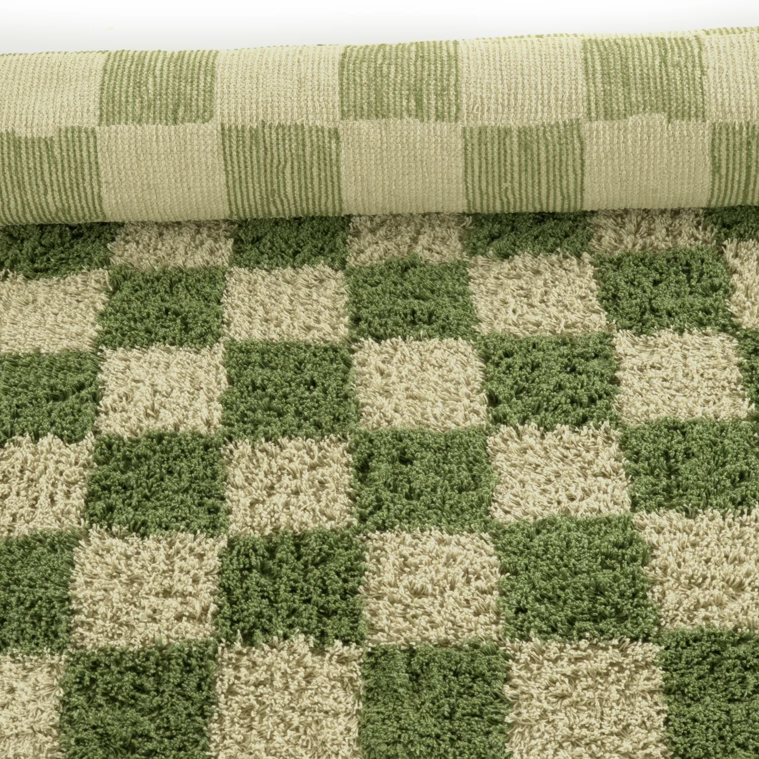Shaggy szőnyeg - Elsey Natural Cotton Shaggy (zöld/bézs)