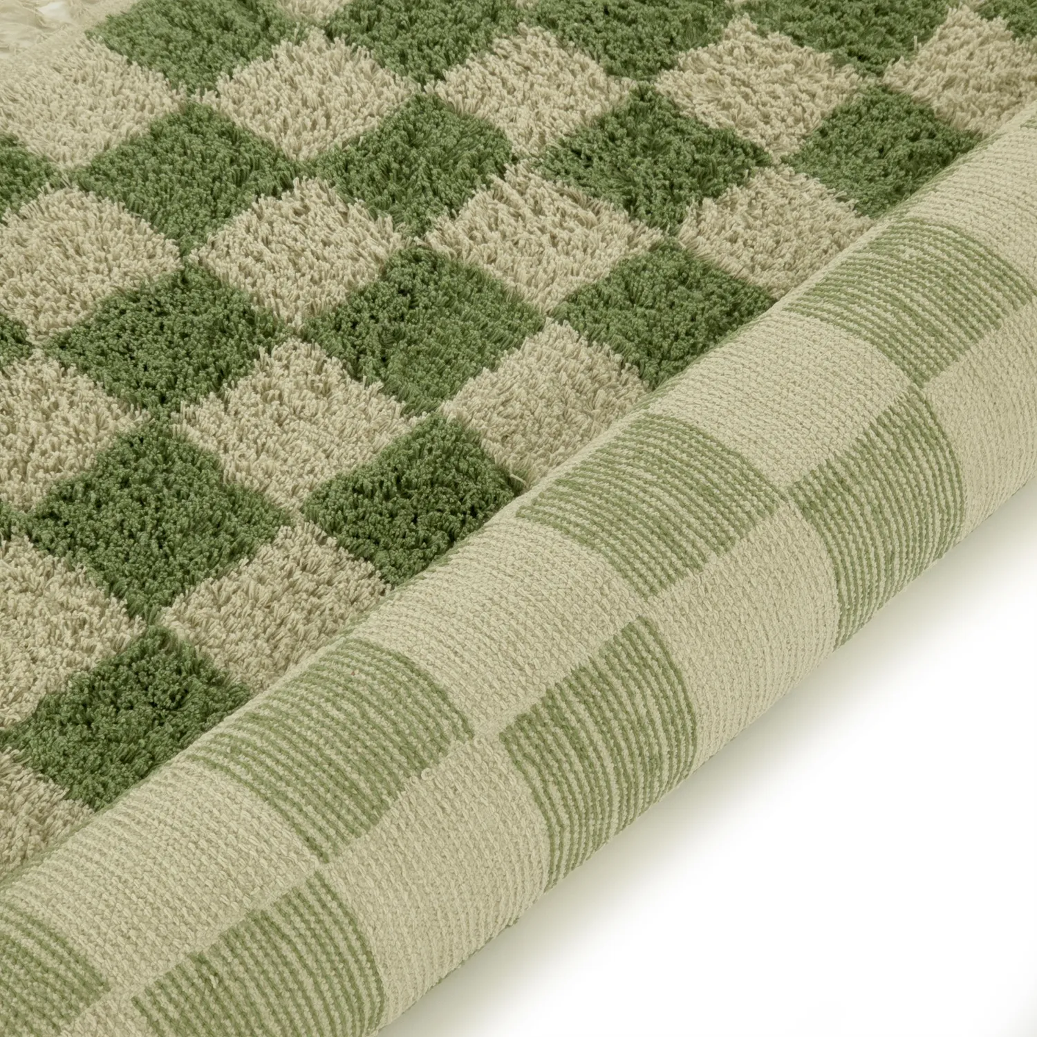 Shaggy szőnyeg - Elsey Natural Cotton Shaggy (zöld/bézs)