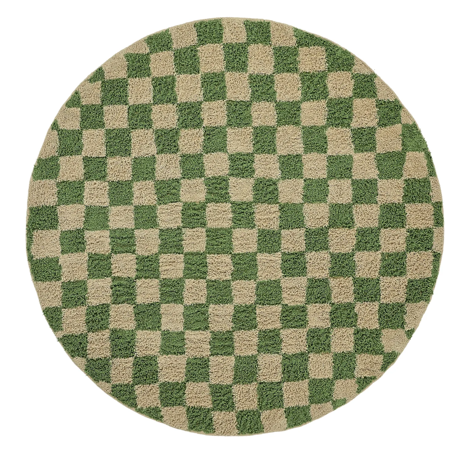 Kerek szőnyeg - Elsey Natural Cotton Shaggy (zöld/bézs)