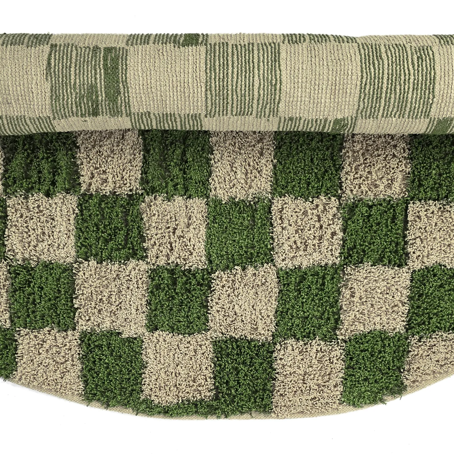 Kerek szőnyeg - Elsey Natural Cotton Shaggy (zöld/bézs)