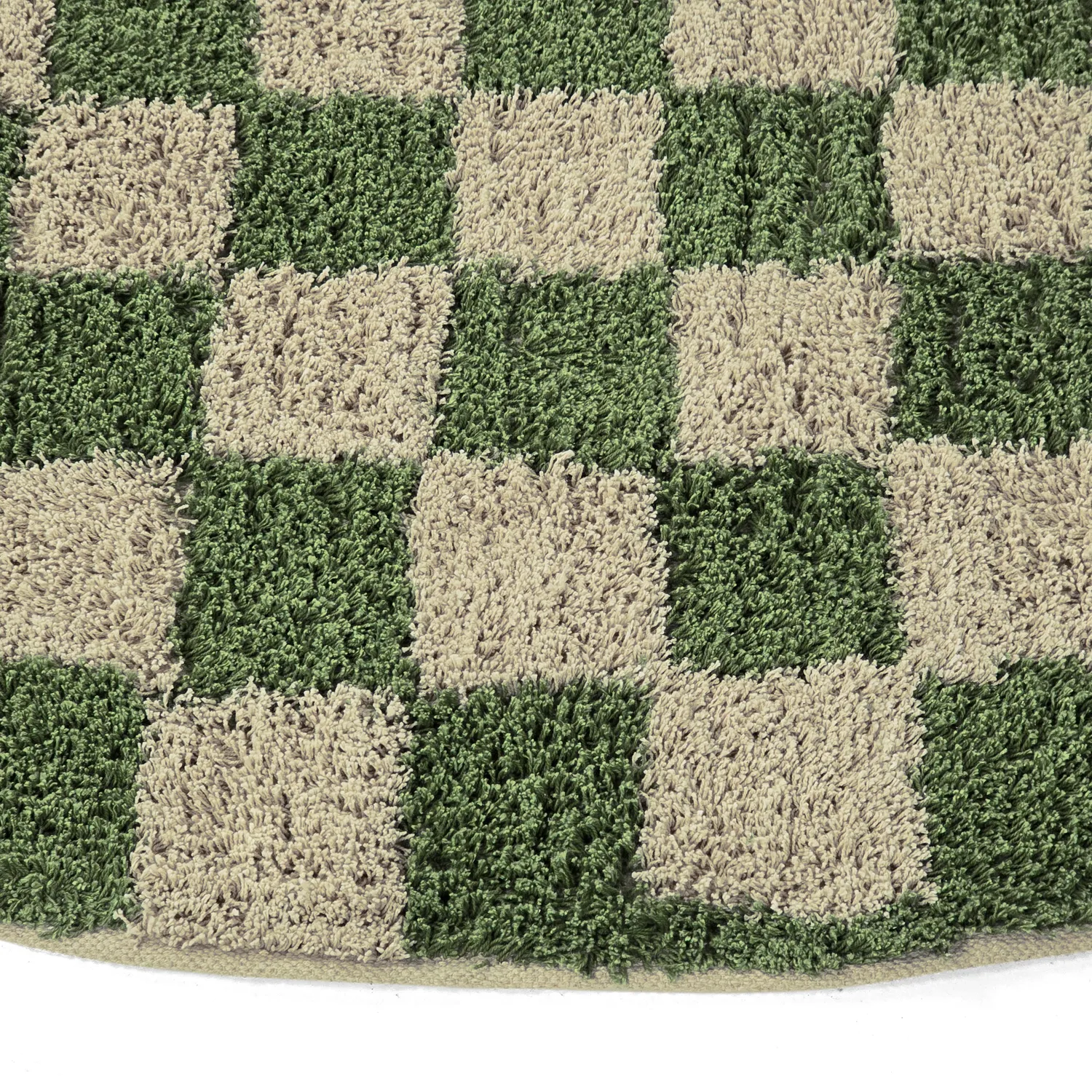 Kerek szőnyeg - Elsey Natural Cotton Shaggy (zöld/bézs)