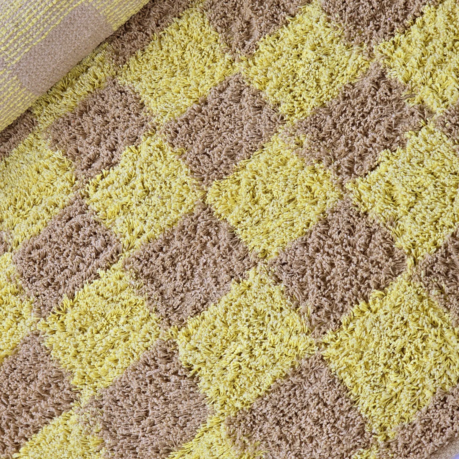 Kerek szőnyeg - Elsey Natural Cotton Shaggy (sárga/bézs)