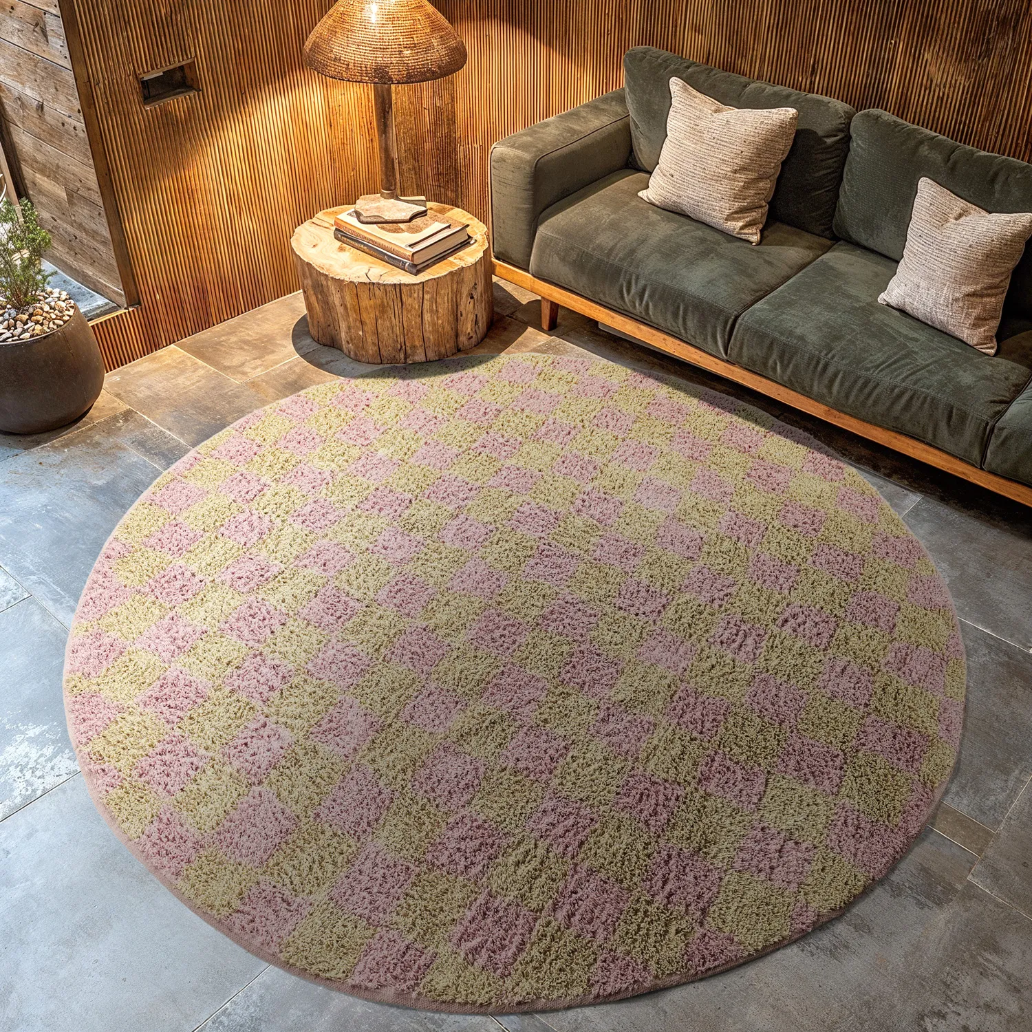 Kerek szőnyeg - Elsey Natural Cotton Shaggy (rózsaszín/narancs)