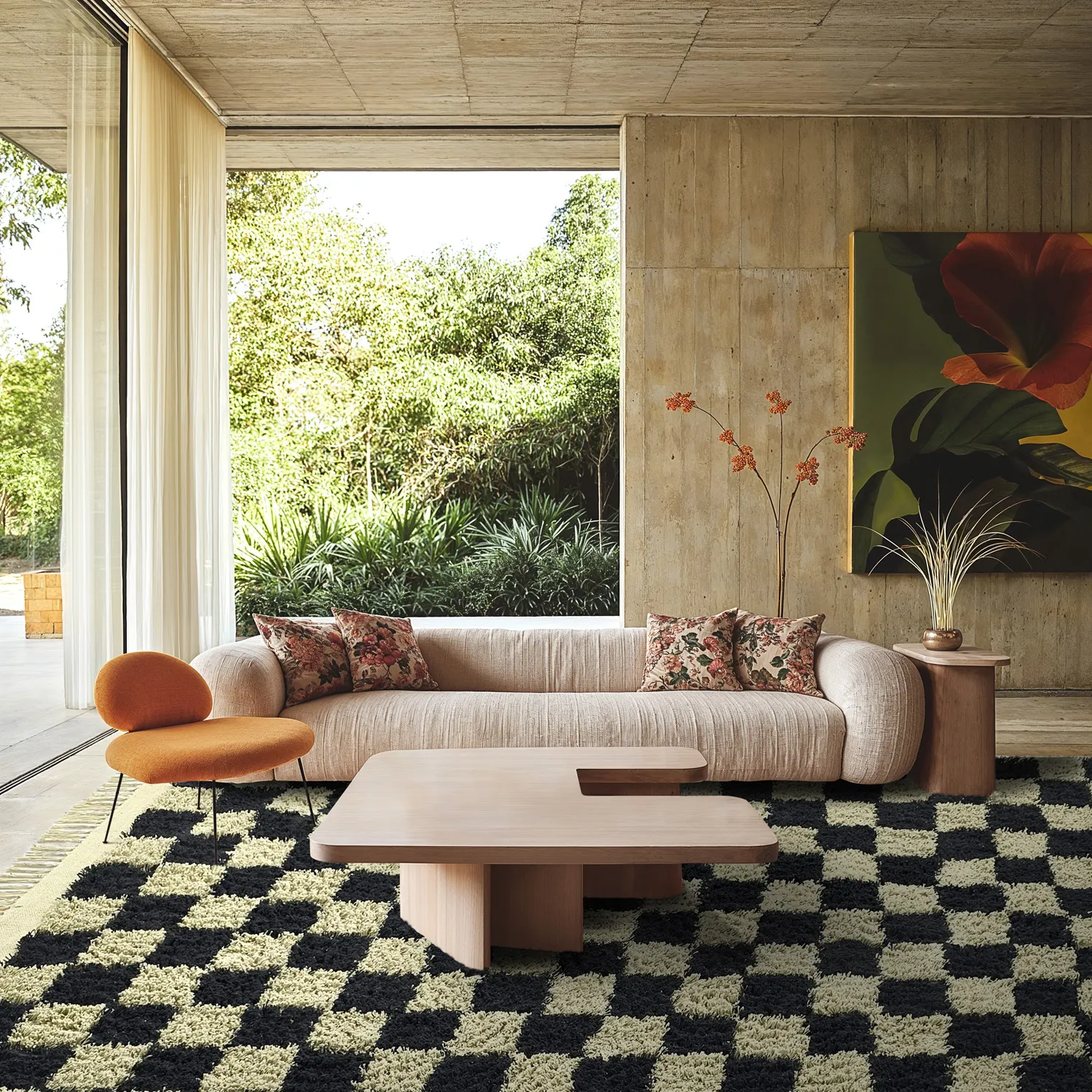 Shaggy szőnyeg - Elsey Natural Cotton Shaggy (fekete/bézs)