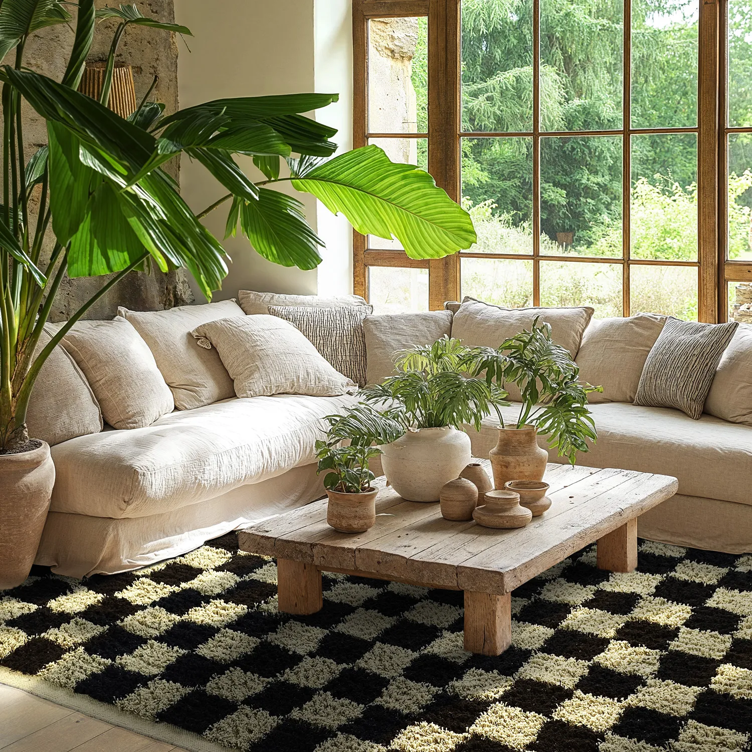 Shaggy szőnyeg - Elsey Natural Cotton Shaggy (fekete/bézs)