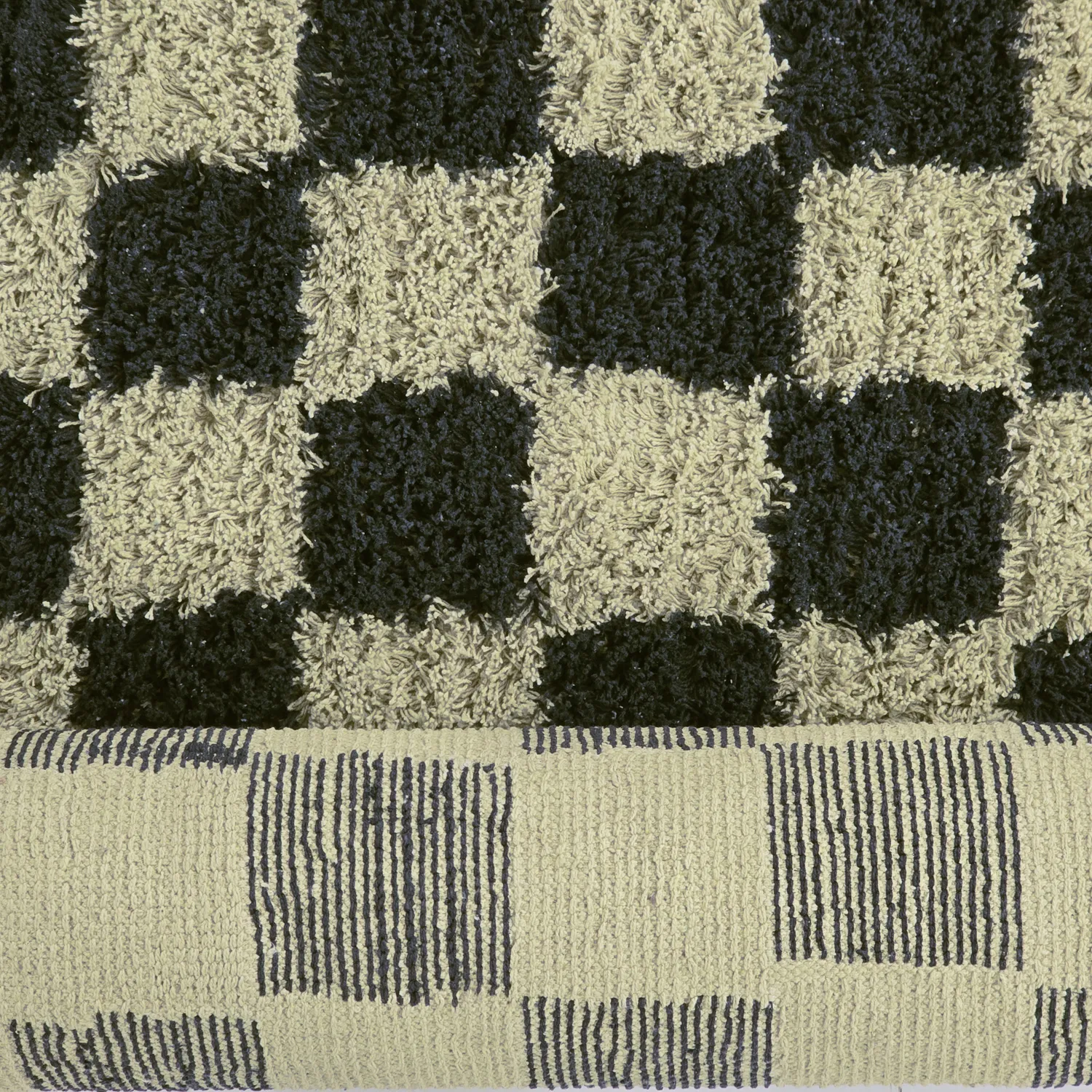 Shaggy szőnyeg - Elsey Natural Cotton Shaggy (fekete/bézs)