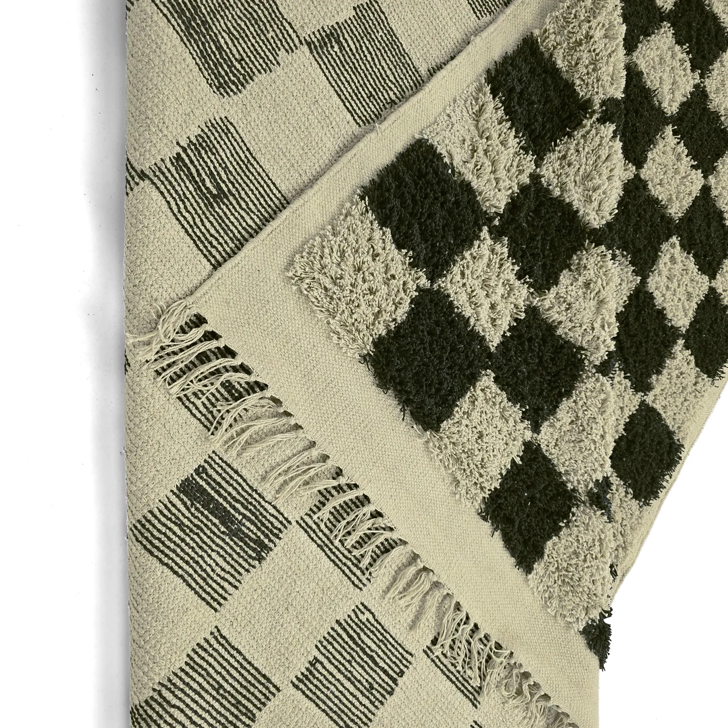 Shaggy szőnyeg - Elsey Natural Cotton Shaggy (fekete/bézs)