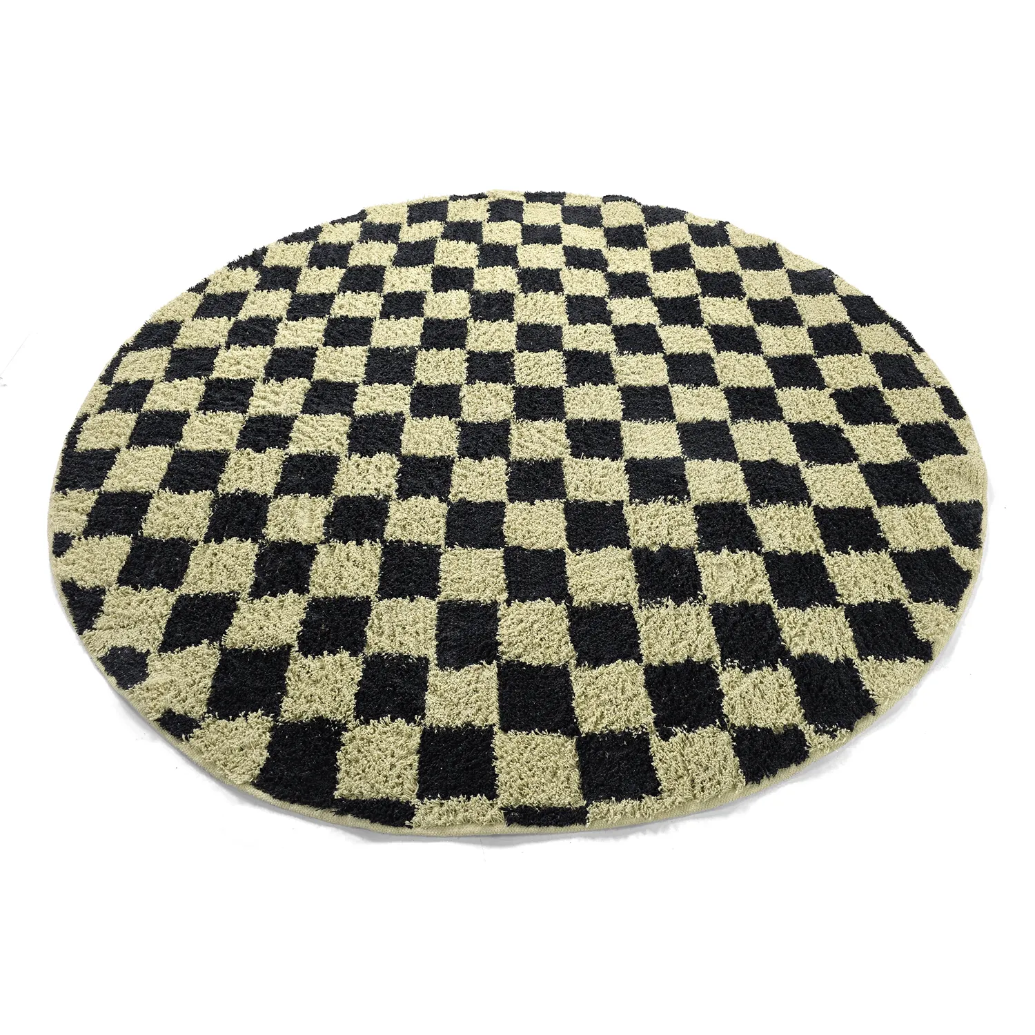 Kerek szőnyeg - Elsey Natural Cotton Shaggy (fekete/bézs)