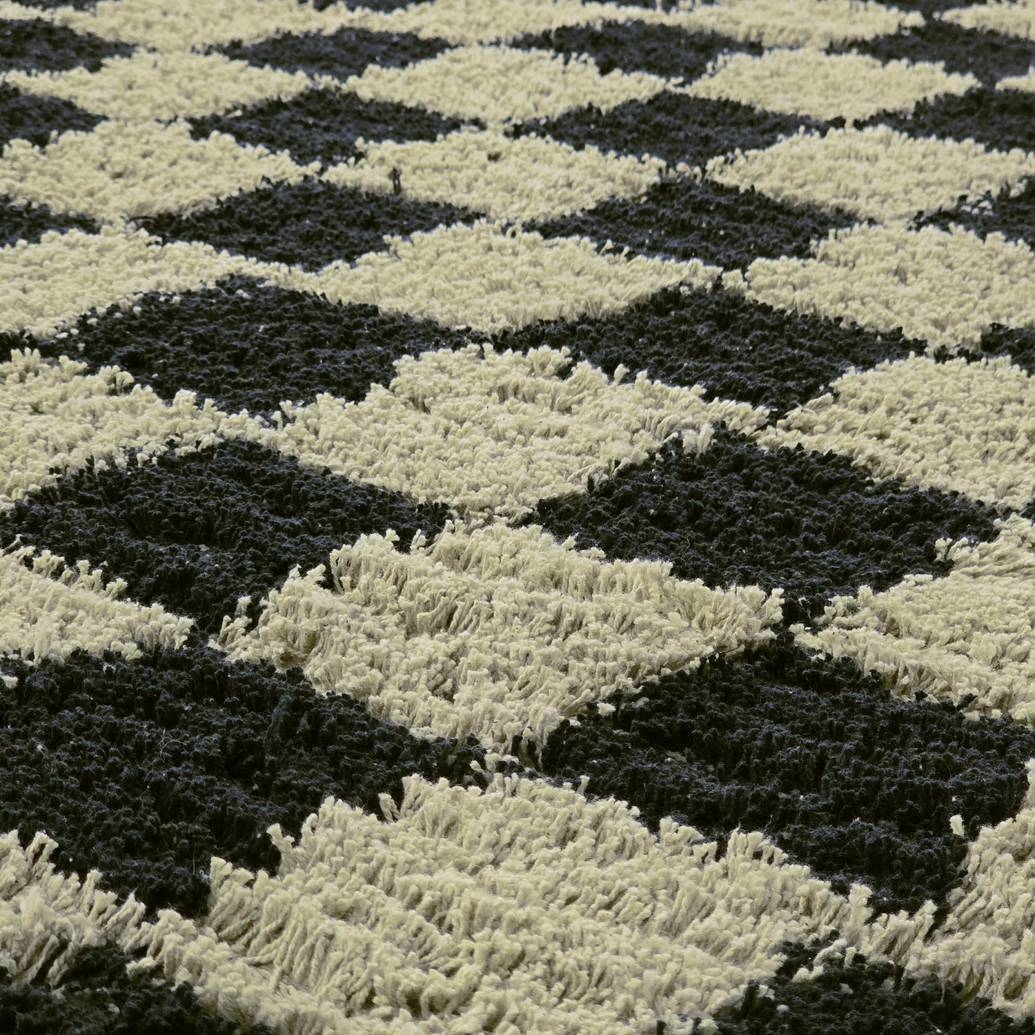 Kerek szőnyeg - Elsey Natural Cotton Shaggy (fekete/bézs)