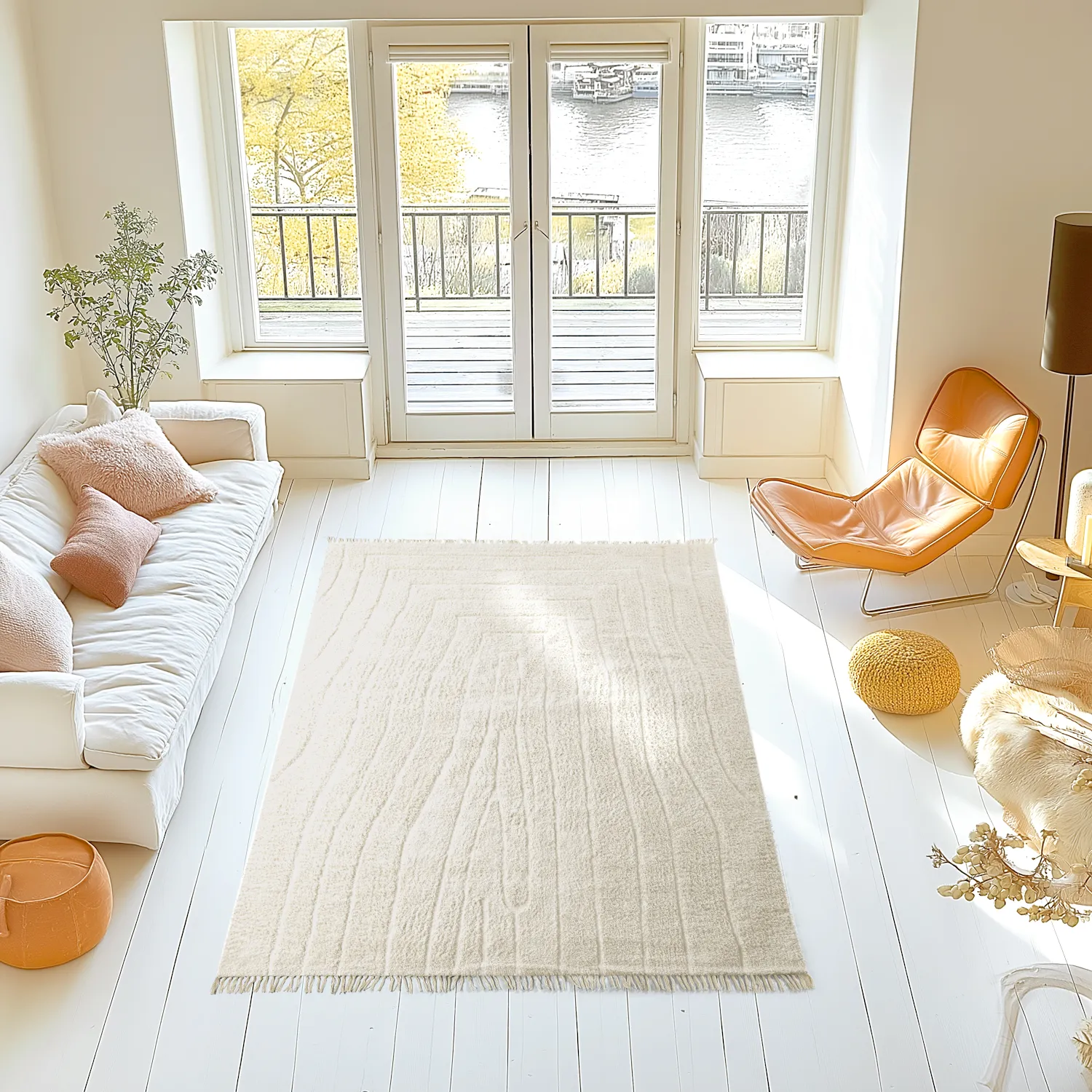 Shaggy szőnyeg - Farley Natural Cotton Shaggy (piszkosfehér)