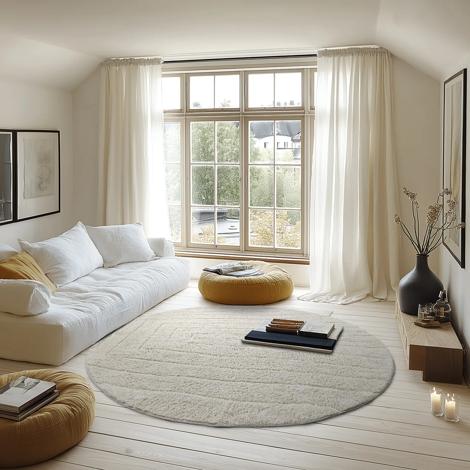 Kerek szőnyeg - Farley Natural Cotton Shaggy (piszkosfehér)