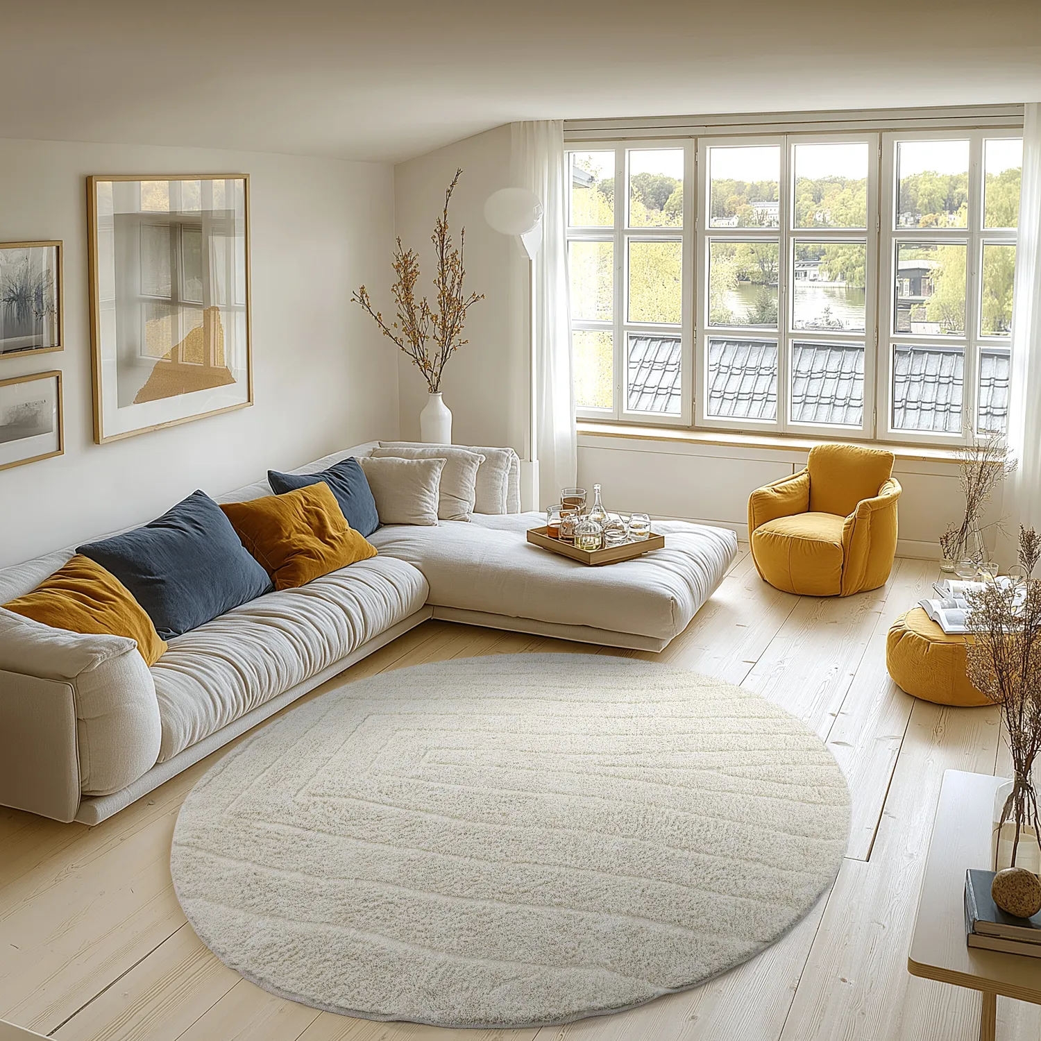 Kerek szőnyeg - Farley Natural Cotton Shaggy (piszkosfehér)