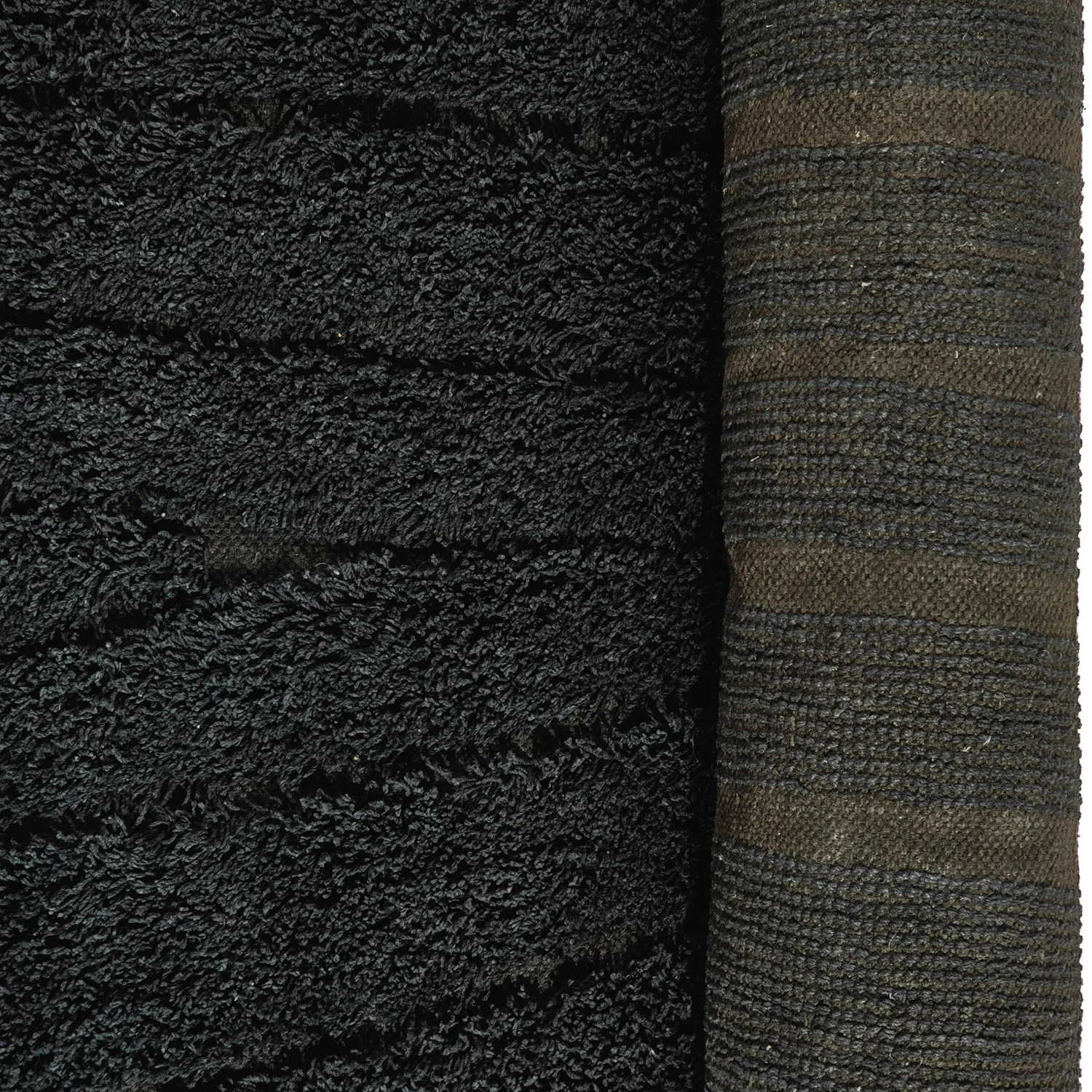 Shaggy szőnyeg - Farley Natural Cotton Shaggy (fekete)