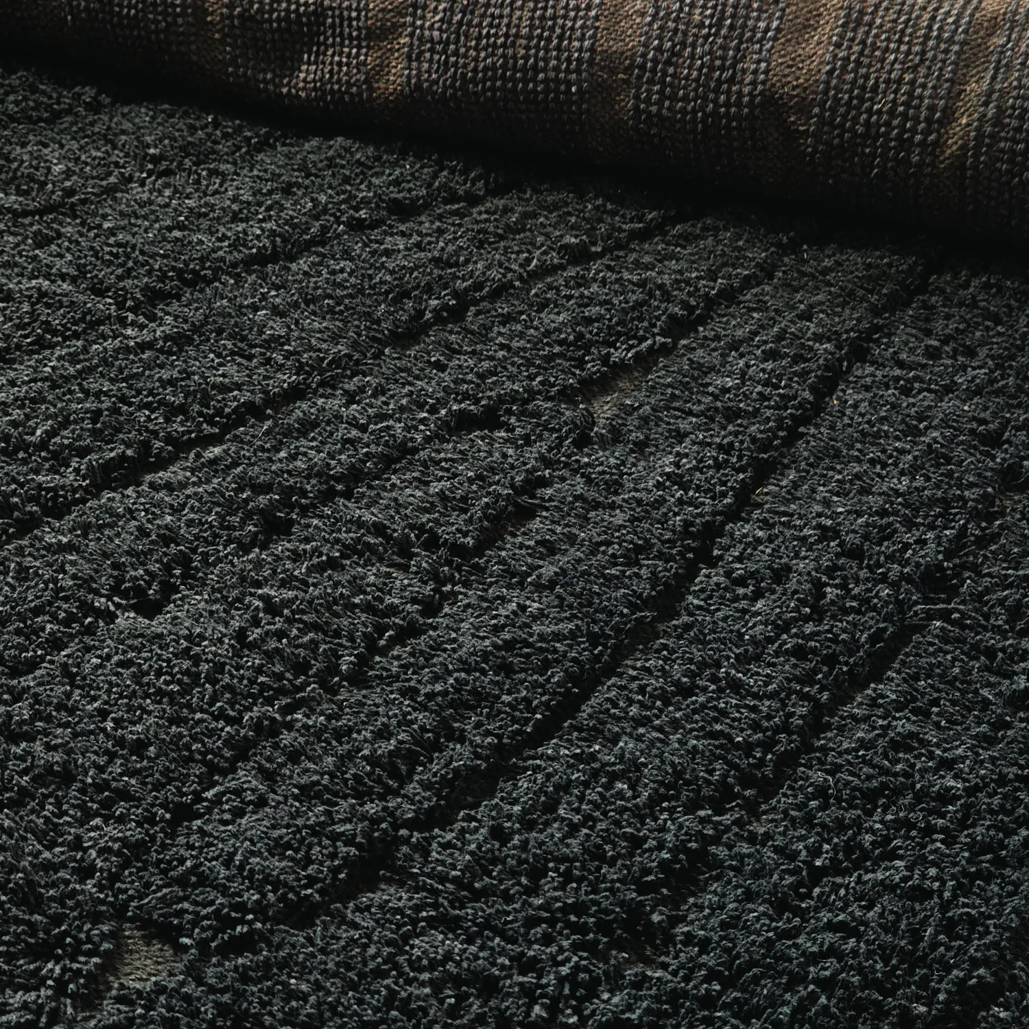 Shaggy szőnyeg - Farley Natural Cotton Shaggy (fekete)