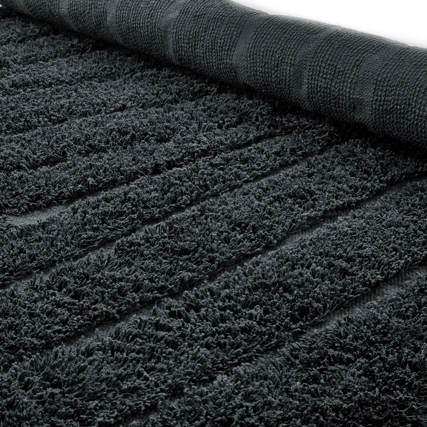 Kerek szőnyeg - Farley Natural Cotton Shaggy (fekete)