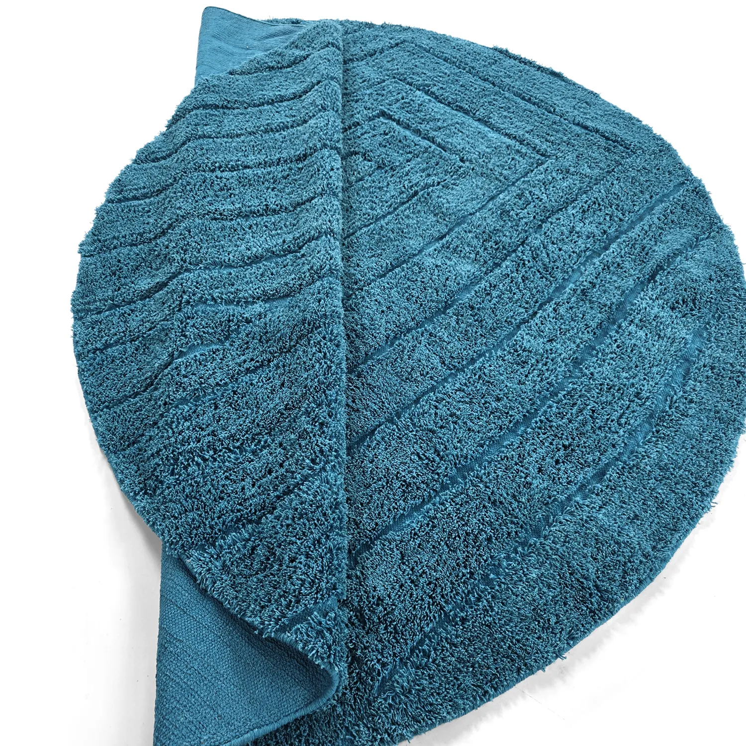 Kerek szőnyeg - Farley Natural Cotton Shaggy (türkiz)