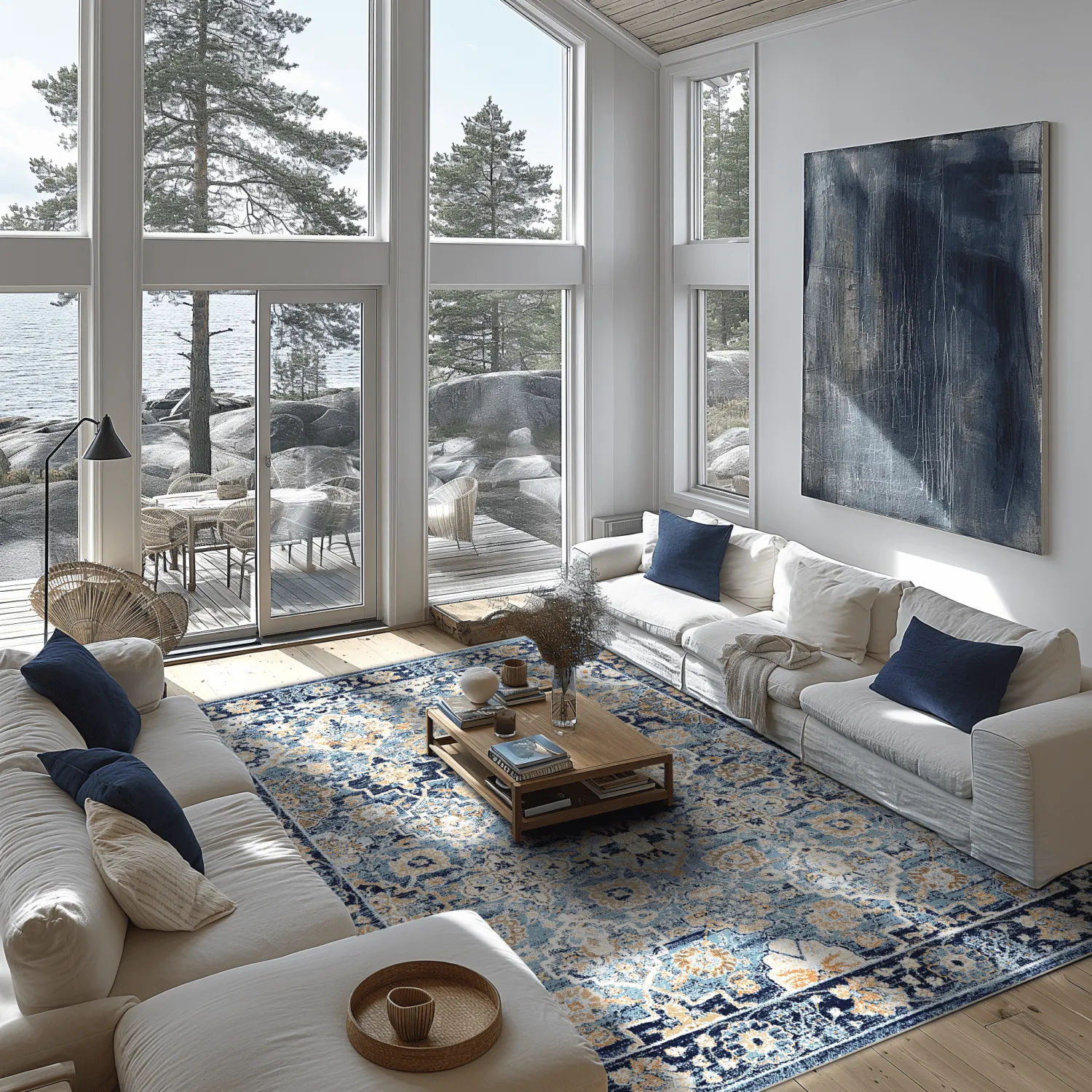 Wilton szőnyeg - Fernana (kék/többszínű)