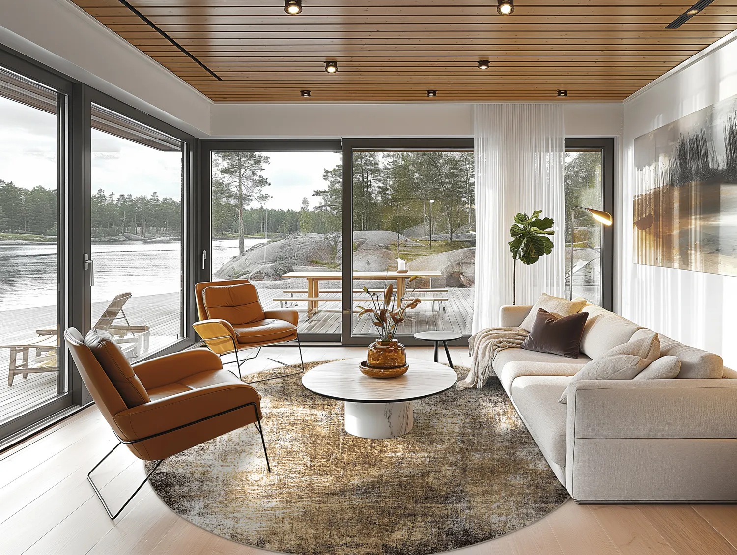 Kerek szőnyeg - Florent (barna)