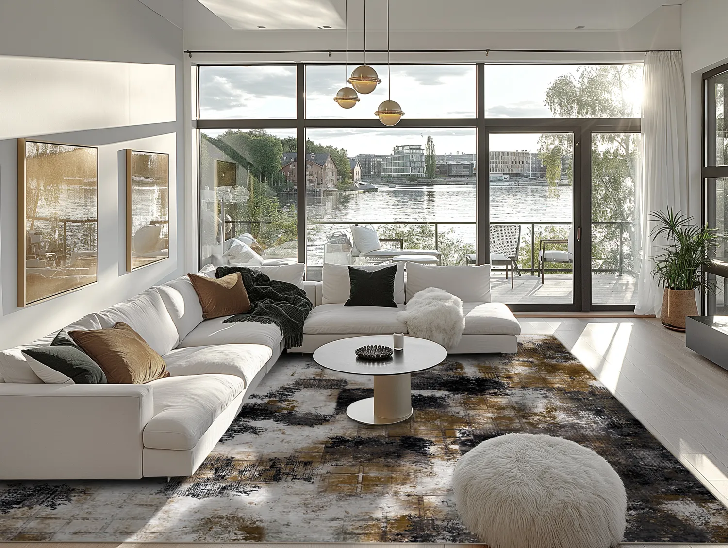 Wilton szőnyeg - Flores (fekete/barna/fehér)