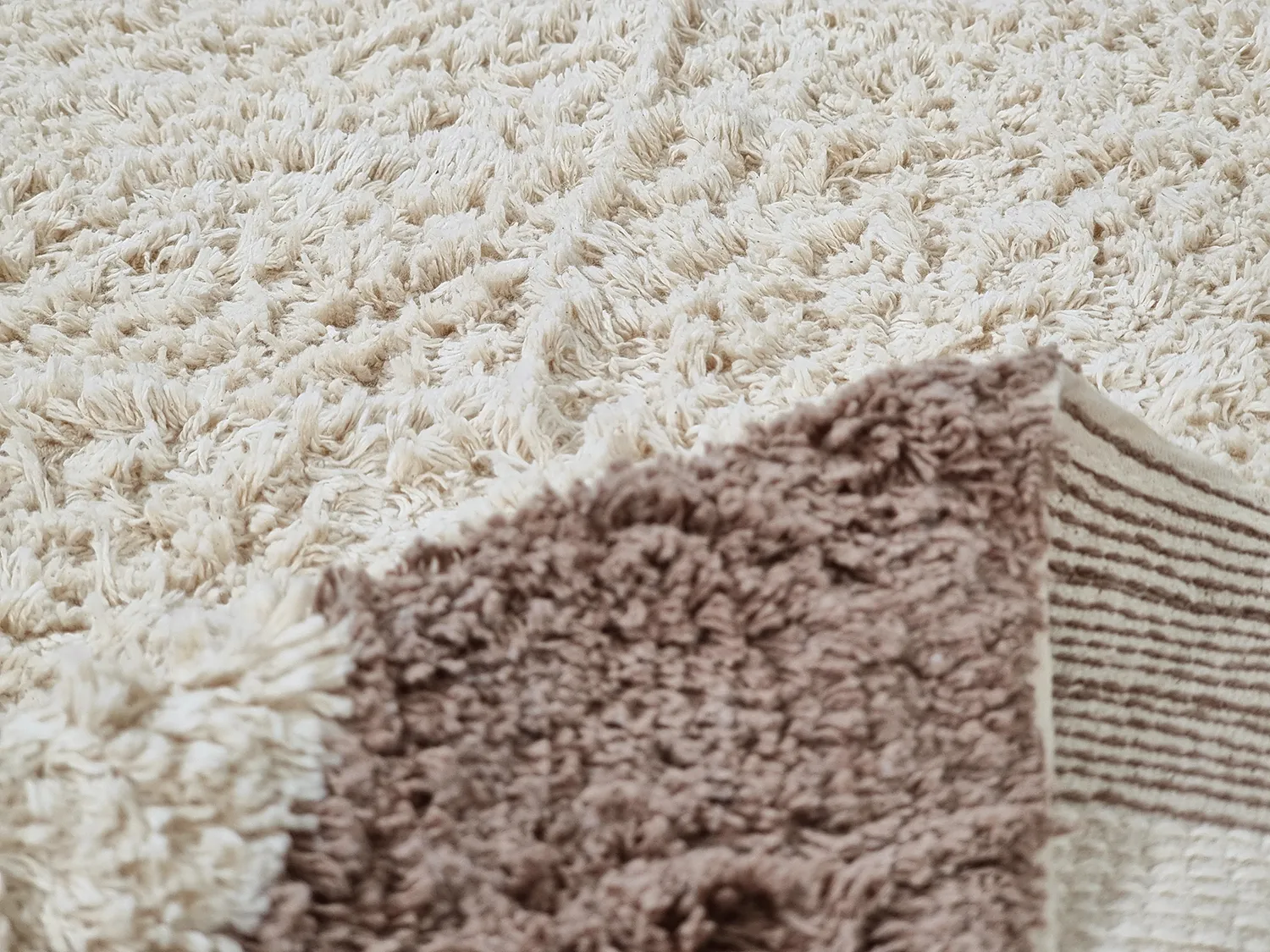 Kerek szőnyeg - Galliano Natural Cotton Shaggy (šedobílá/hnědá)