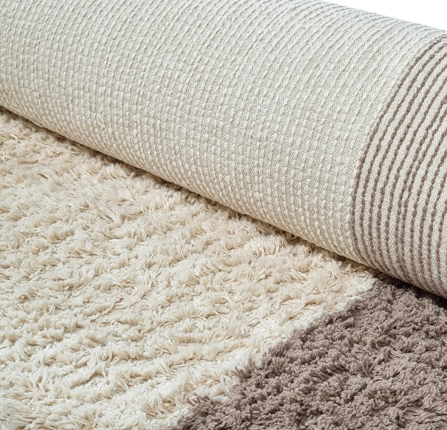 Kerek szőnyeg - Galliano Natural Cotton Shaggy (šedobílá/hnědá)