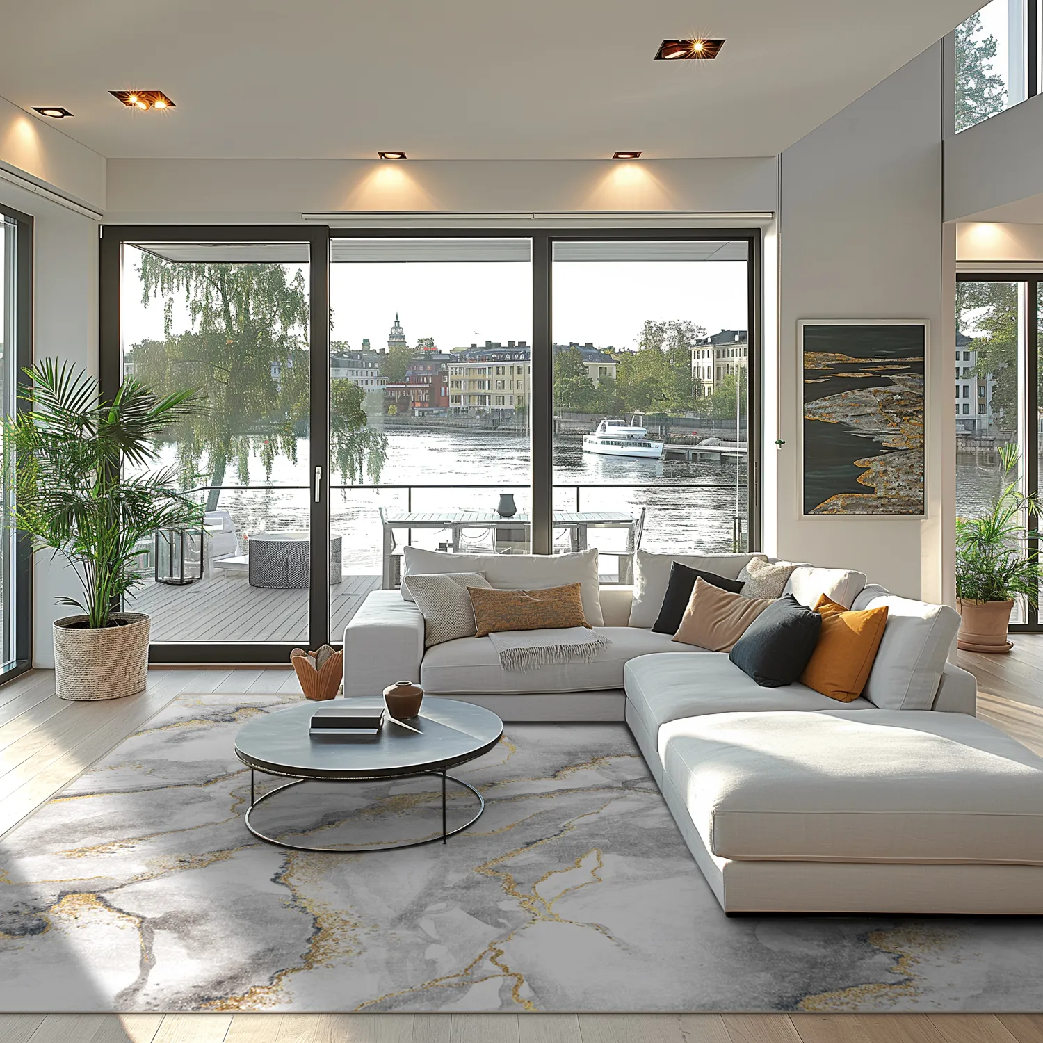 Wilton szőnyeg - Genova (szürke/fehér/arany)