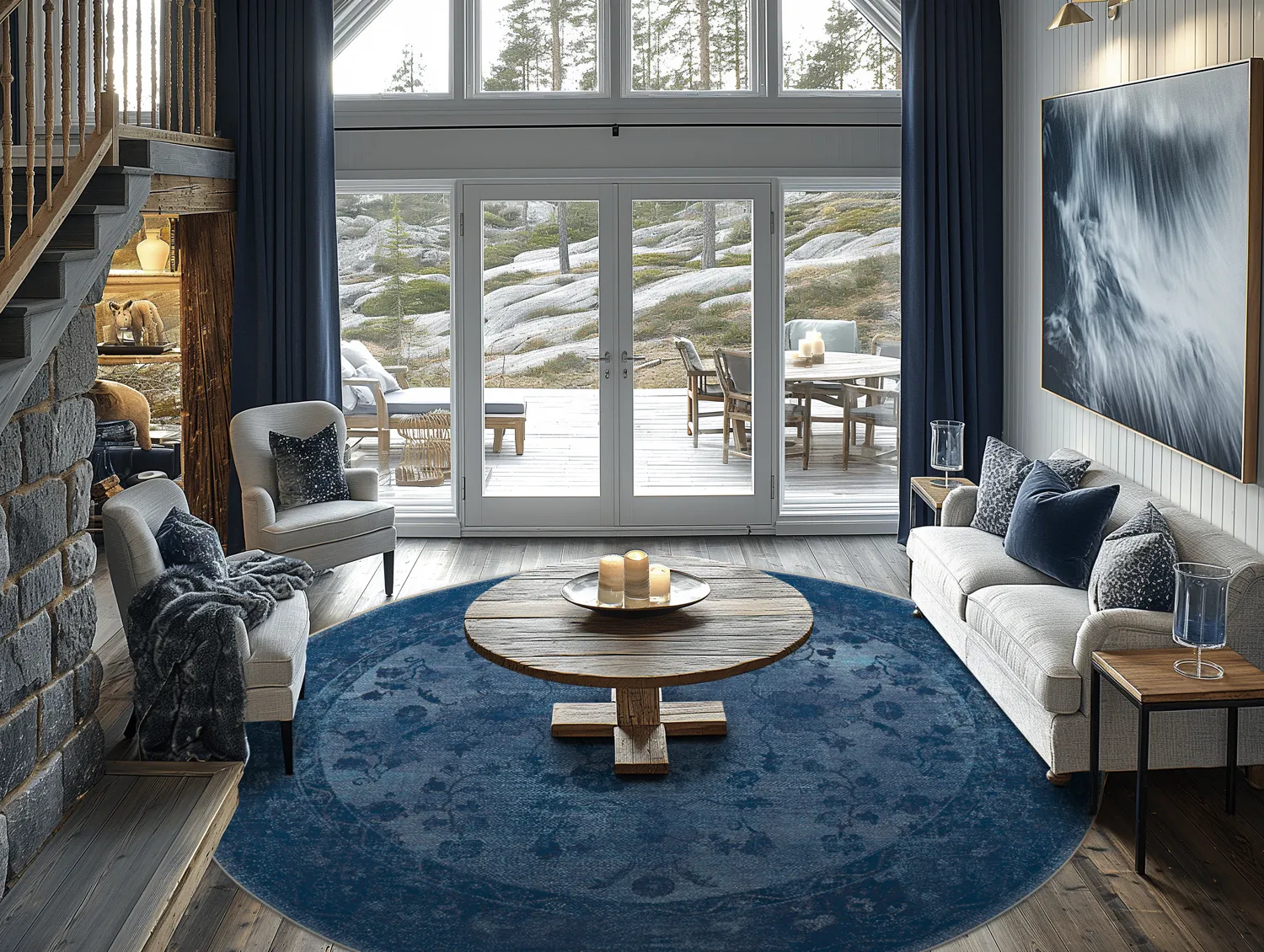 Kerek szőnyeg - Gombalia (kék)