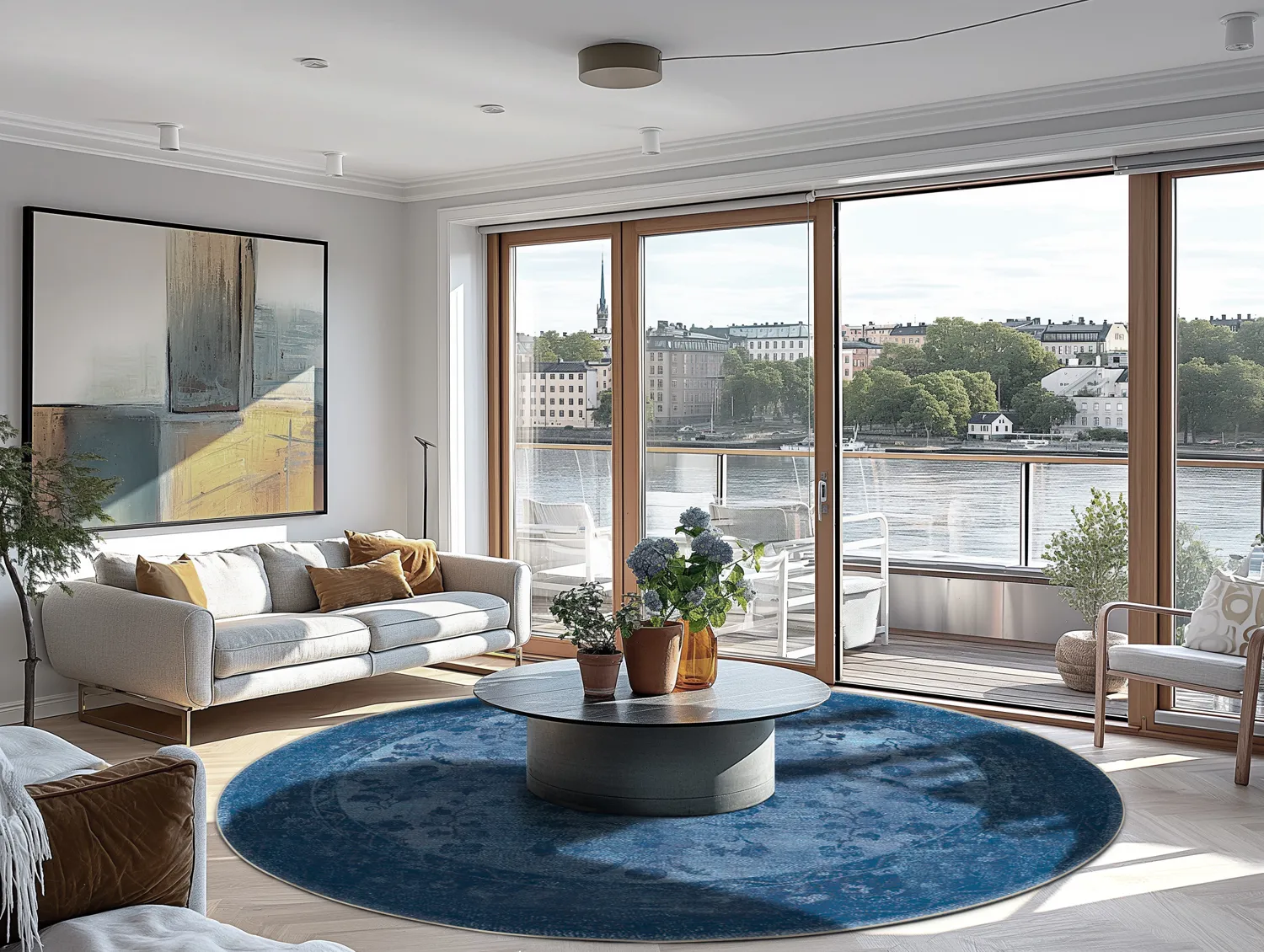 Kerek szőnyeg - Gombalia (kék)