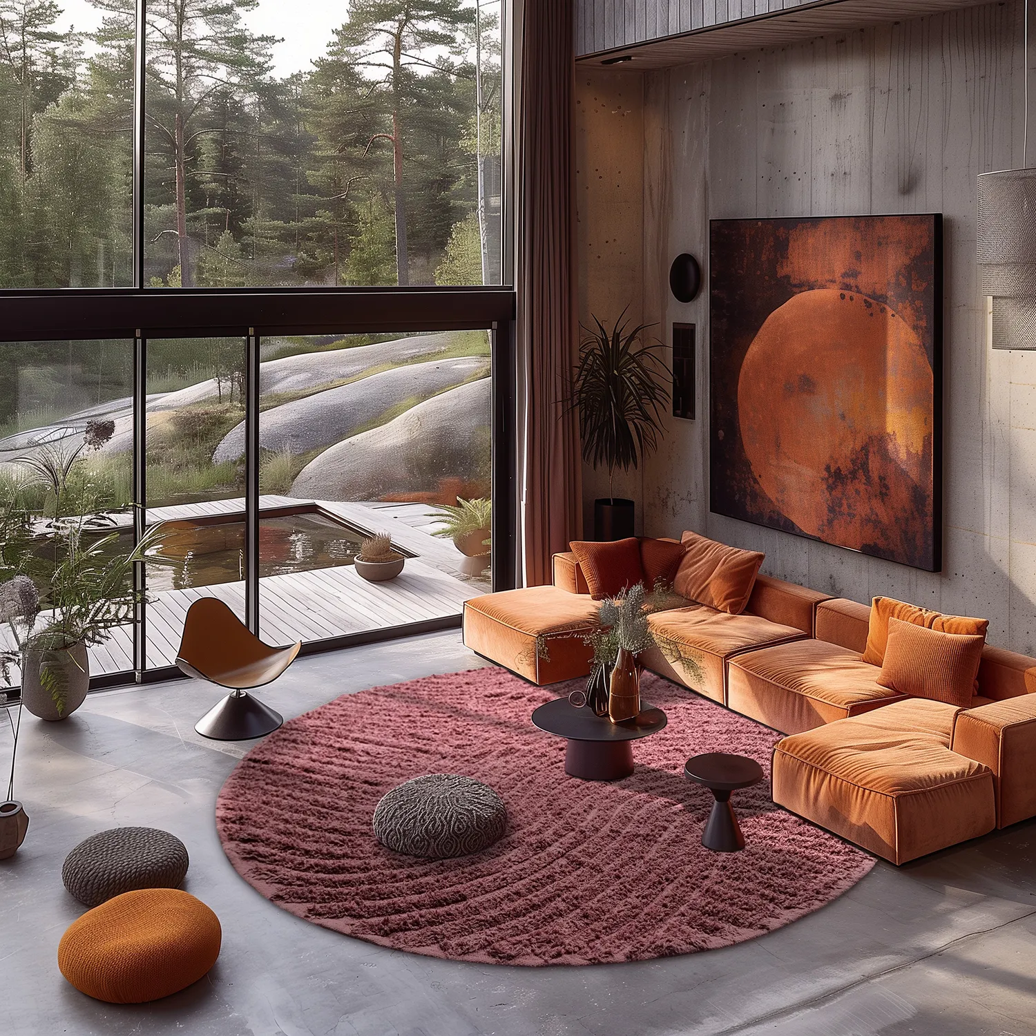 Kerek szőnyeg - Halo Natural Cotton Shaggy (piros)