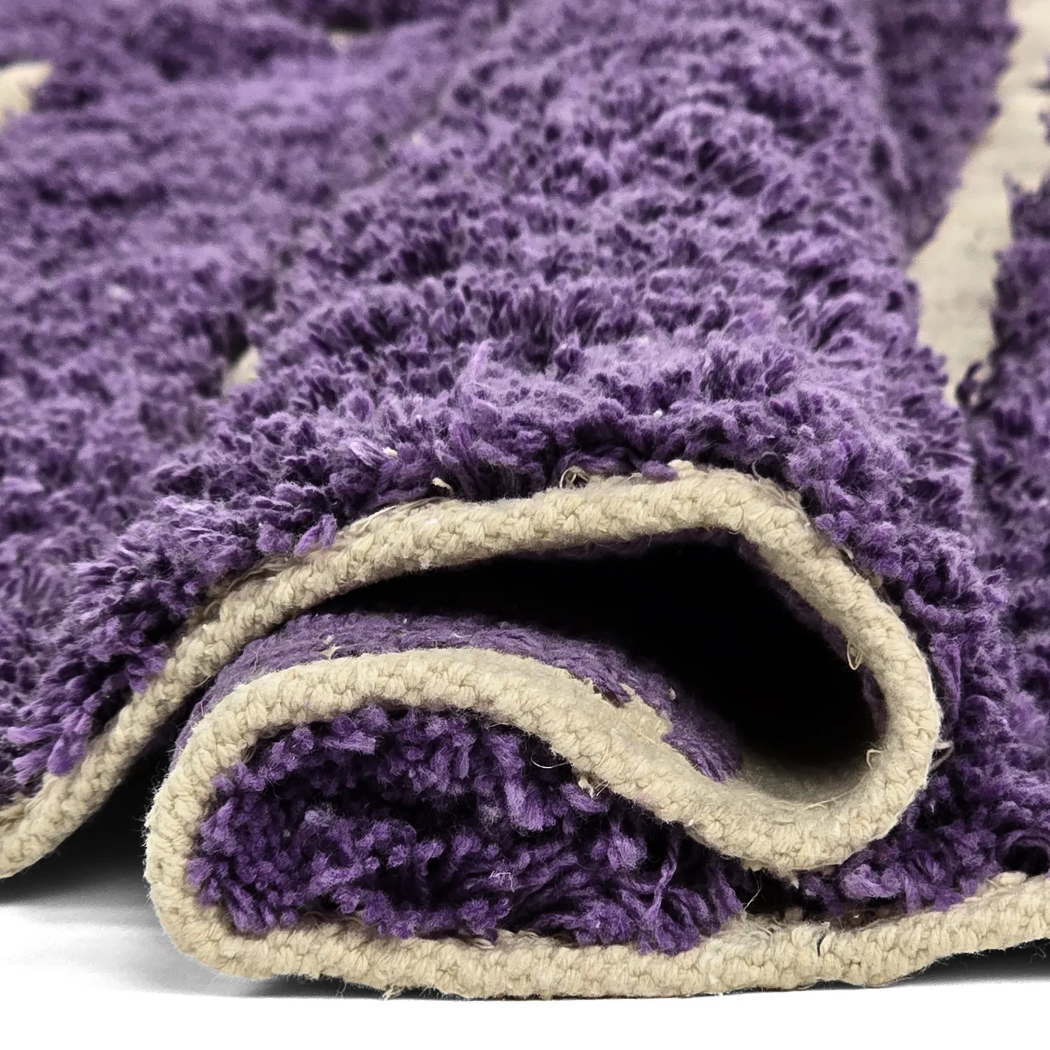 Kerek szőnyeg - Ikara Natural Cotton Shaggy (lila)
