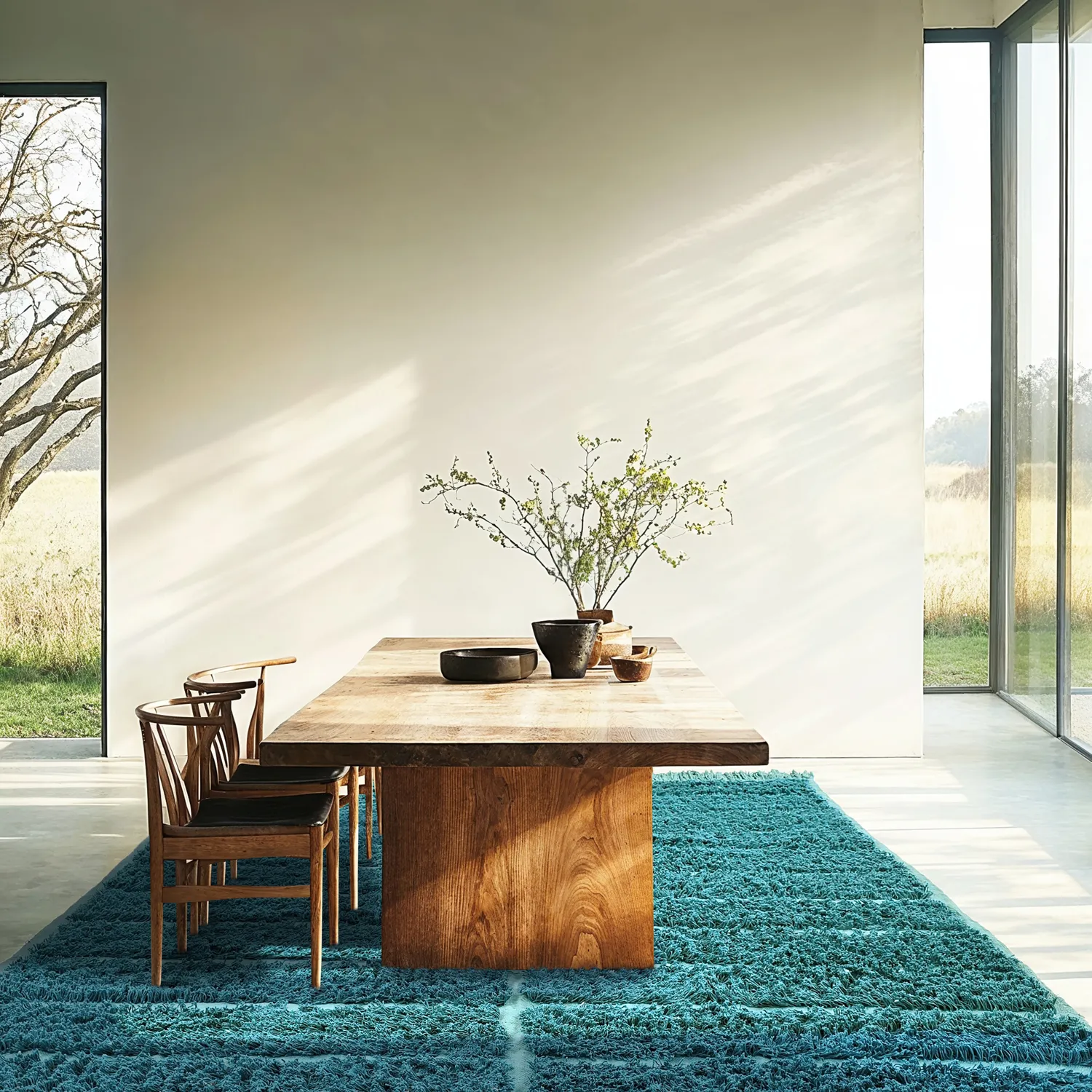 Shaggy szőnyeg - Ikara Natural Cotton Shaggy (türkiz)