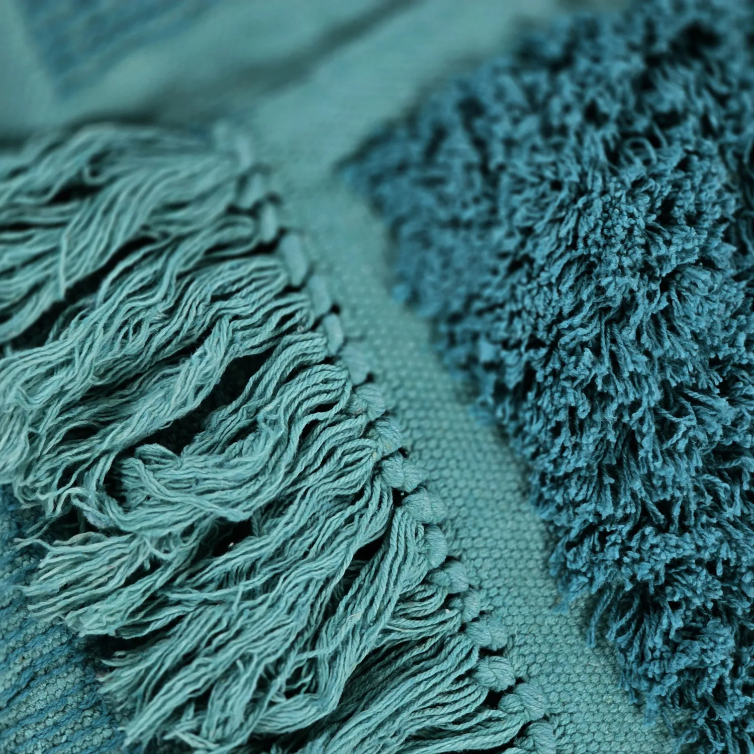 Shaggy szőnyeg - Ikara Natural Cotton Shaggy (türkiz)