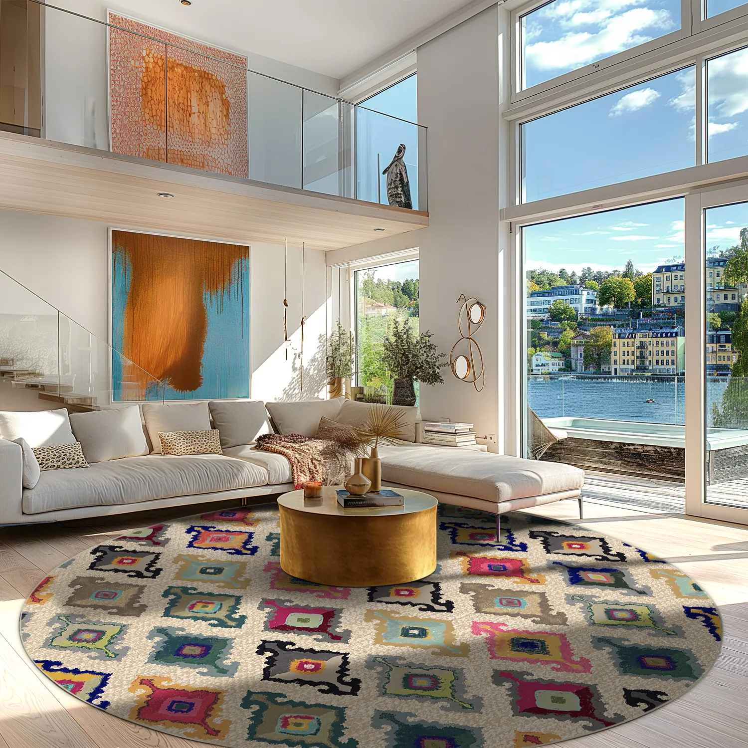 Kerek szőnyeg - Isparta (többszínű)