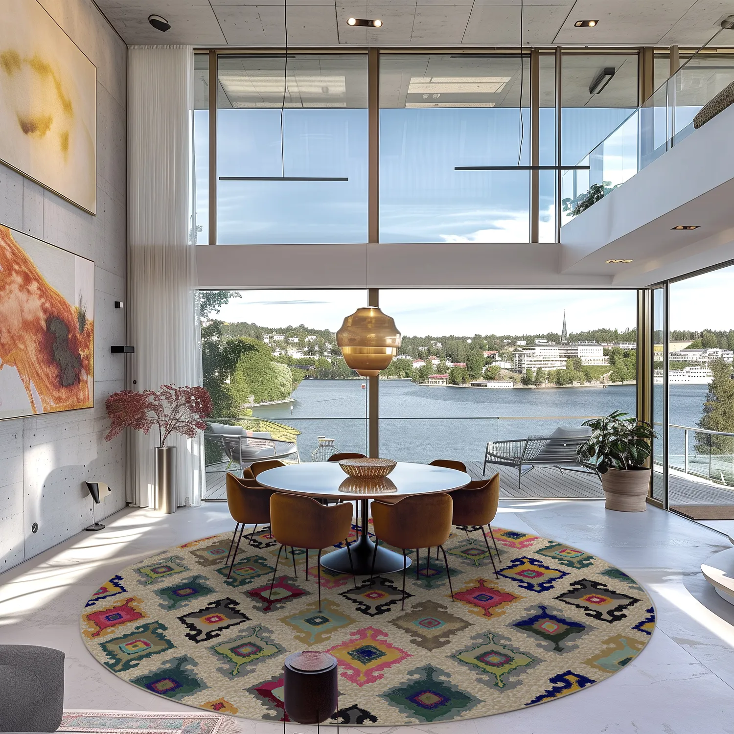 Kerek szőnyeg - Isparta (többszínű)