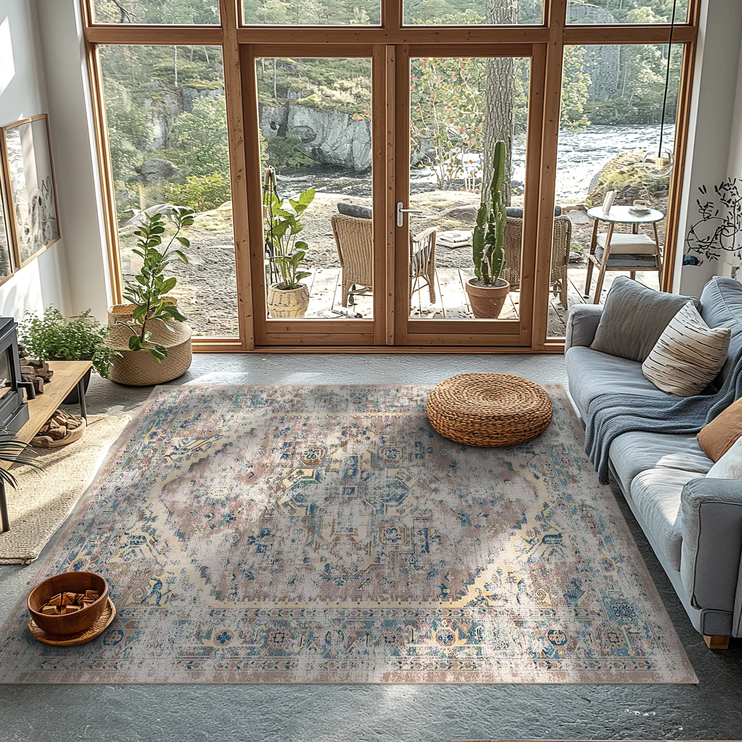 Wilton szőnyeg - Javis (kék/többszínű)