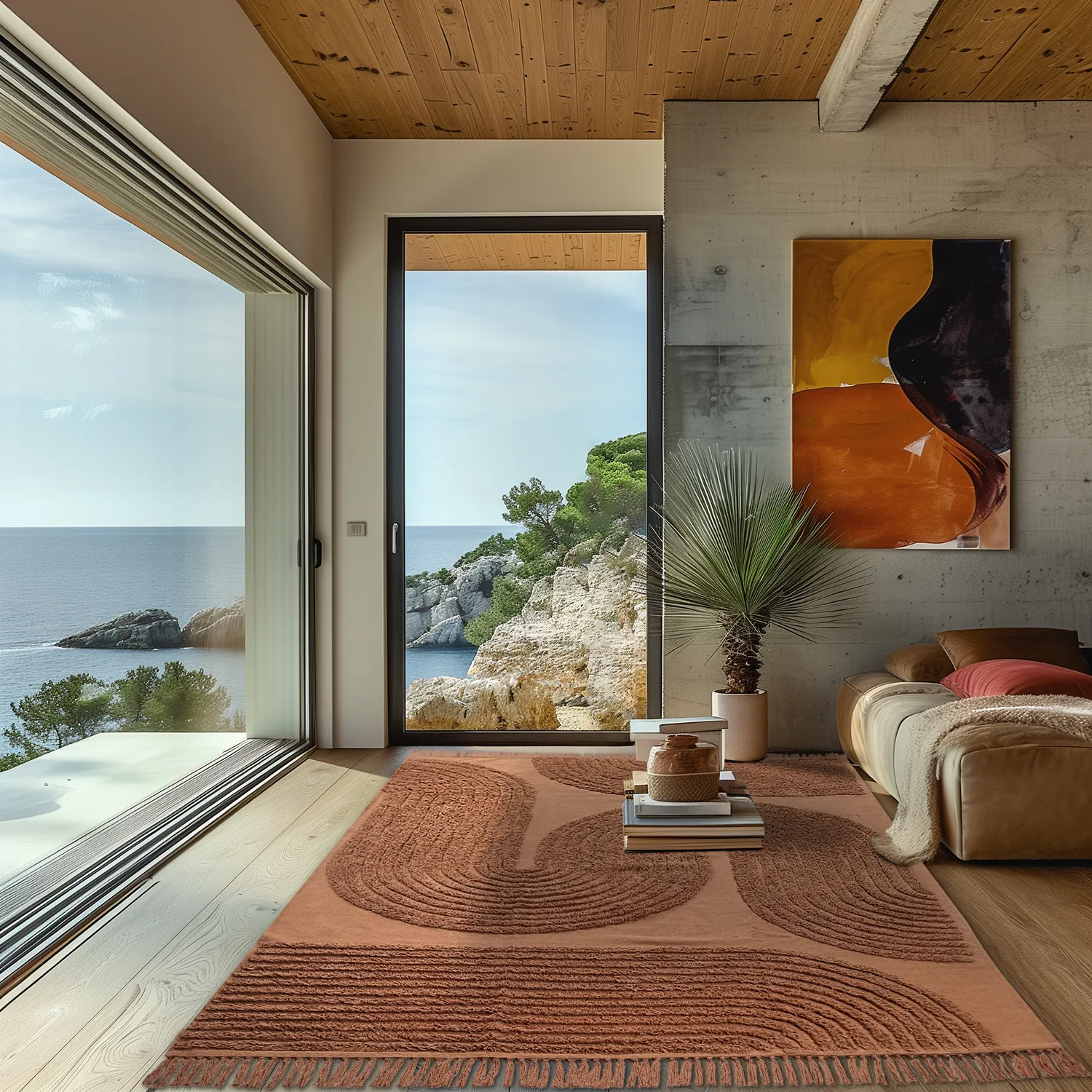 Shaggy szőnyeg - Jovie Natural Cotton Shaggy (terrakotta)