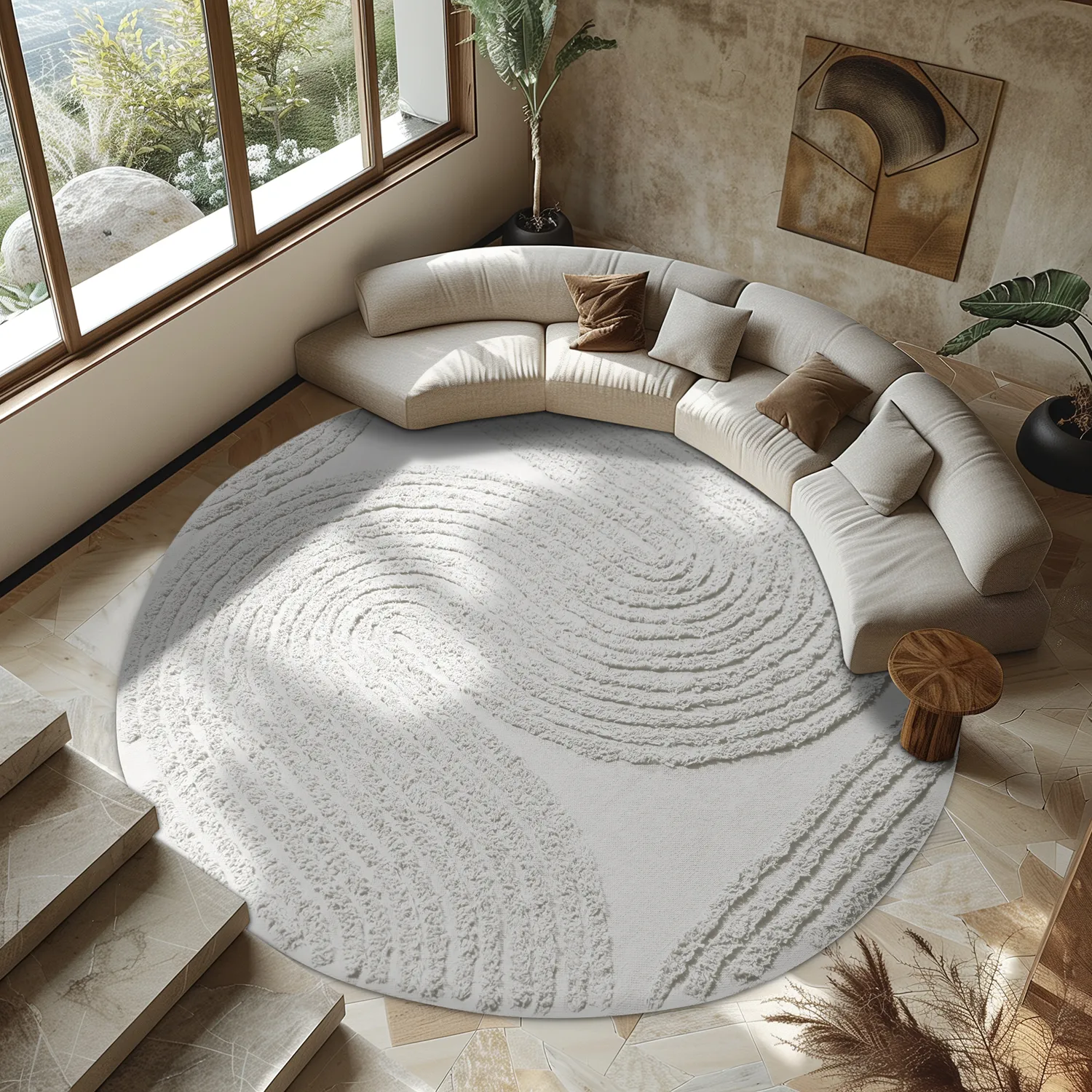 Kerek szőnyeg - Jovie Natural Cotton Shaggy (offwhite)