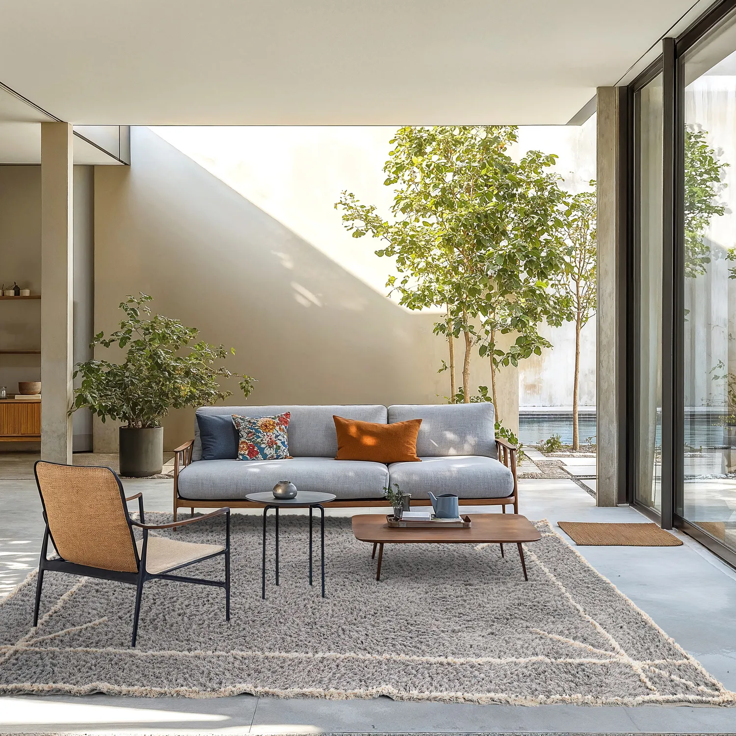 Shaggy szőnyeg - Kairi Natural Cotton Shaggy (szürke/bézs)