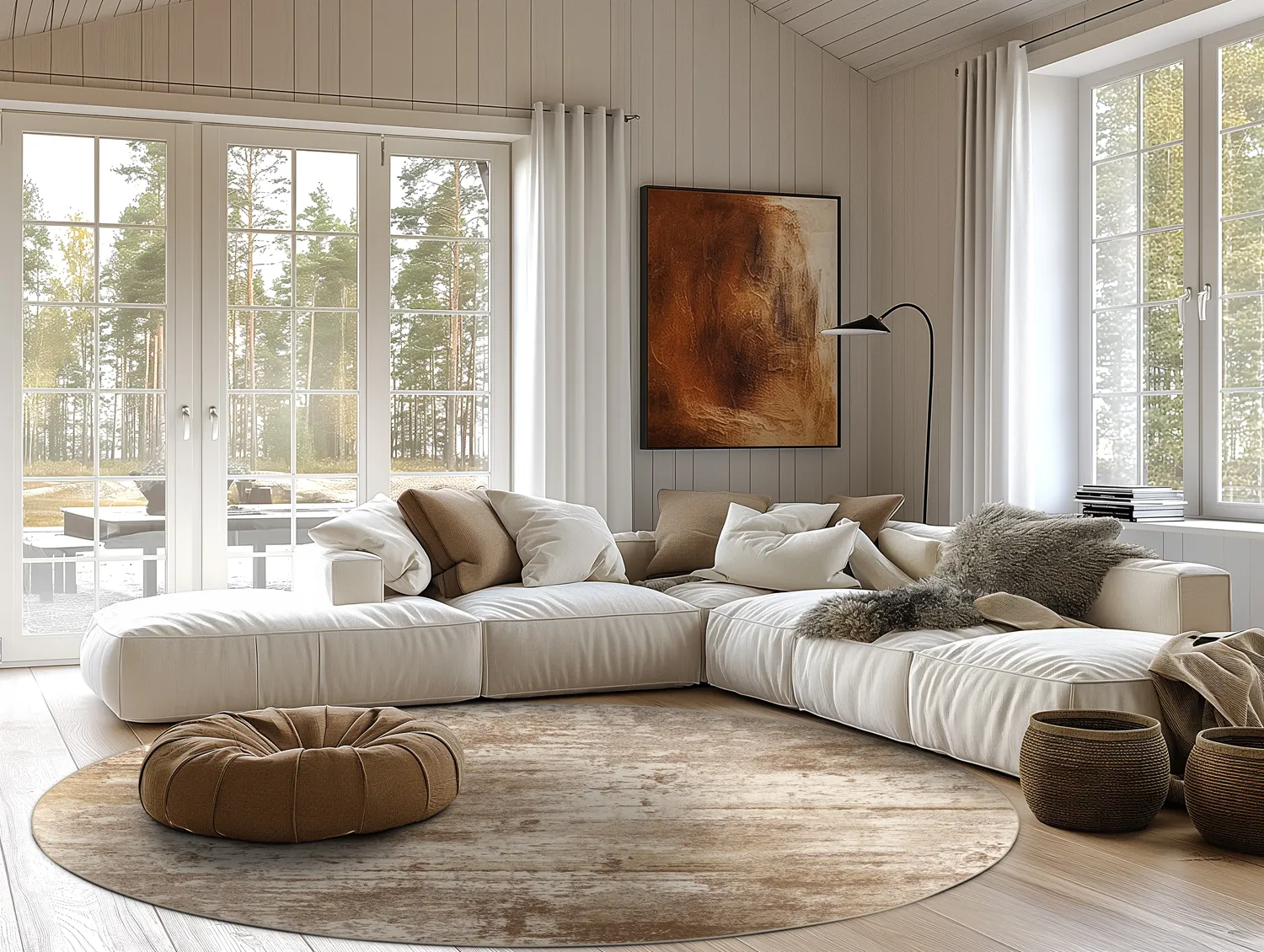 Kerek szőnyeg - Kebira (bezs)