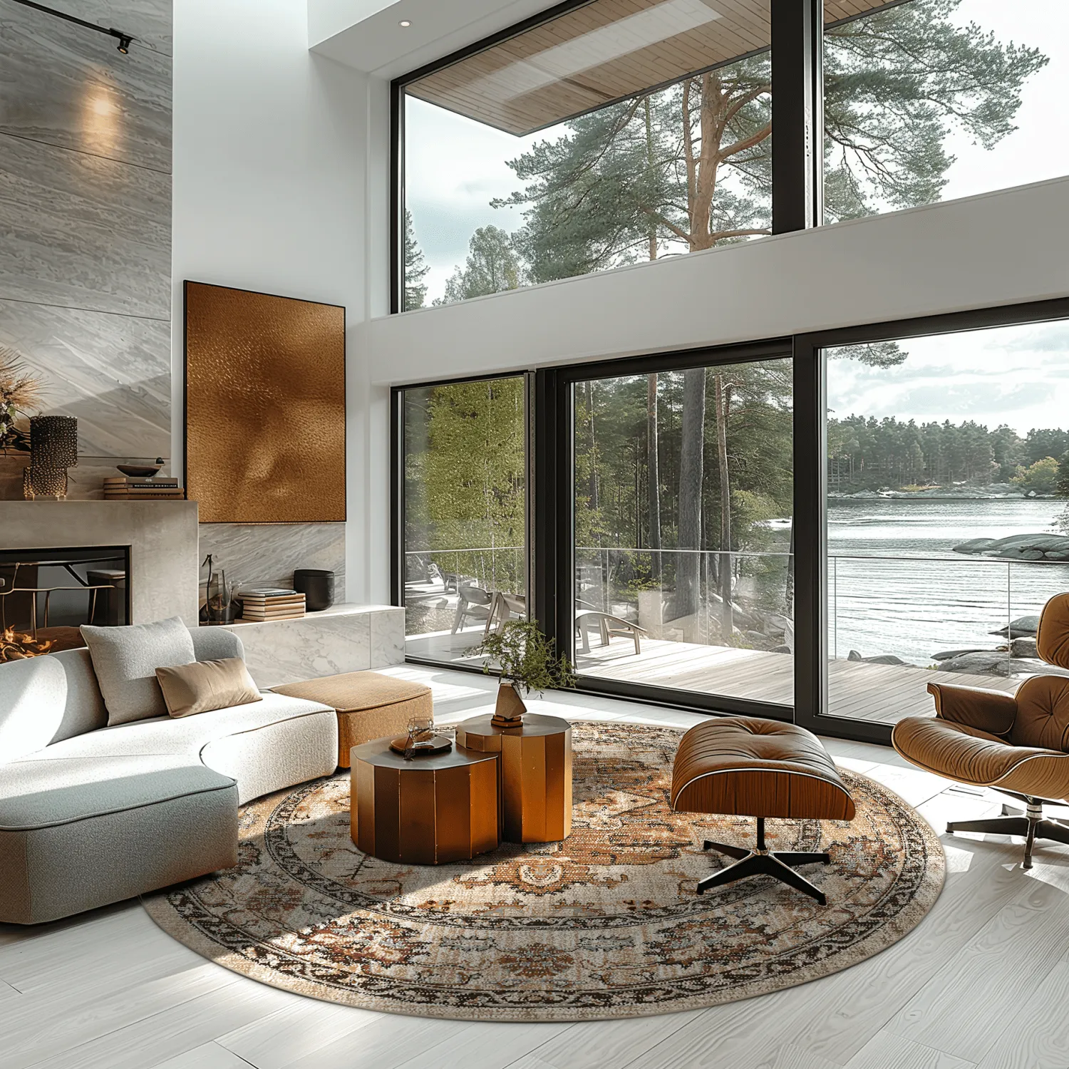 Kerek szőnyeg - Siliana (bezs)