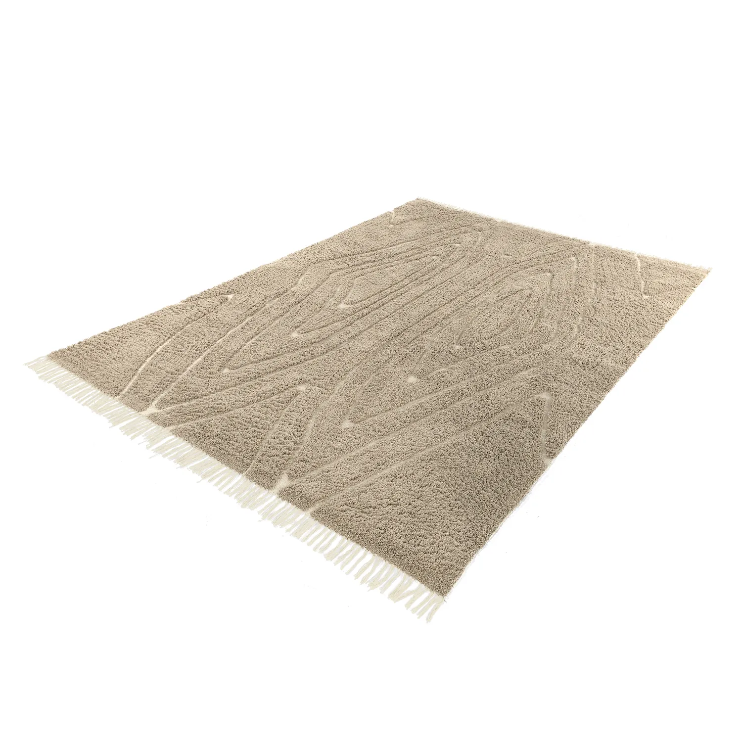 Shaggy szőnyeg - Kindon Natural Cotton Shaggy (bézs/fehér)