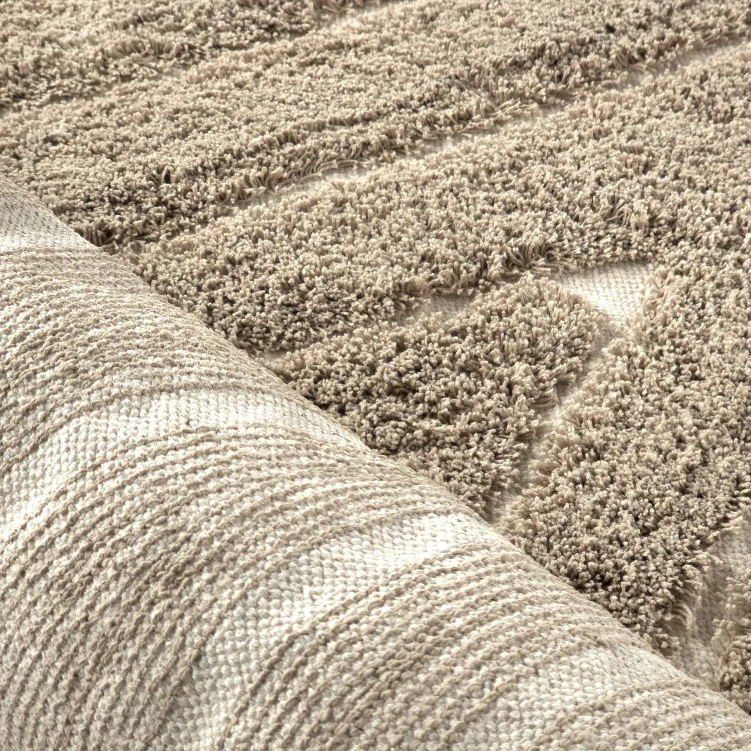 Shaggy szőnyeg - Kindon Natural Cotton Shaggy (bézs/fehér)