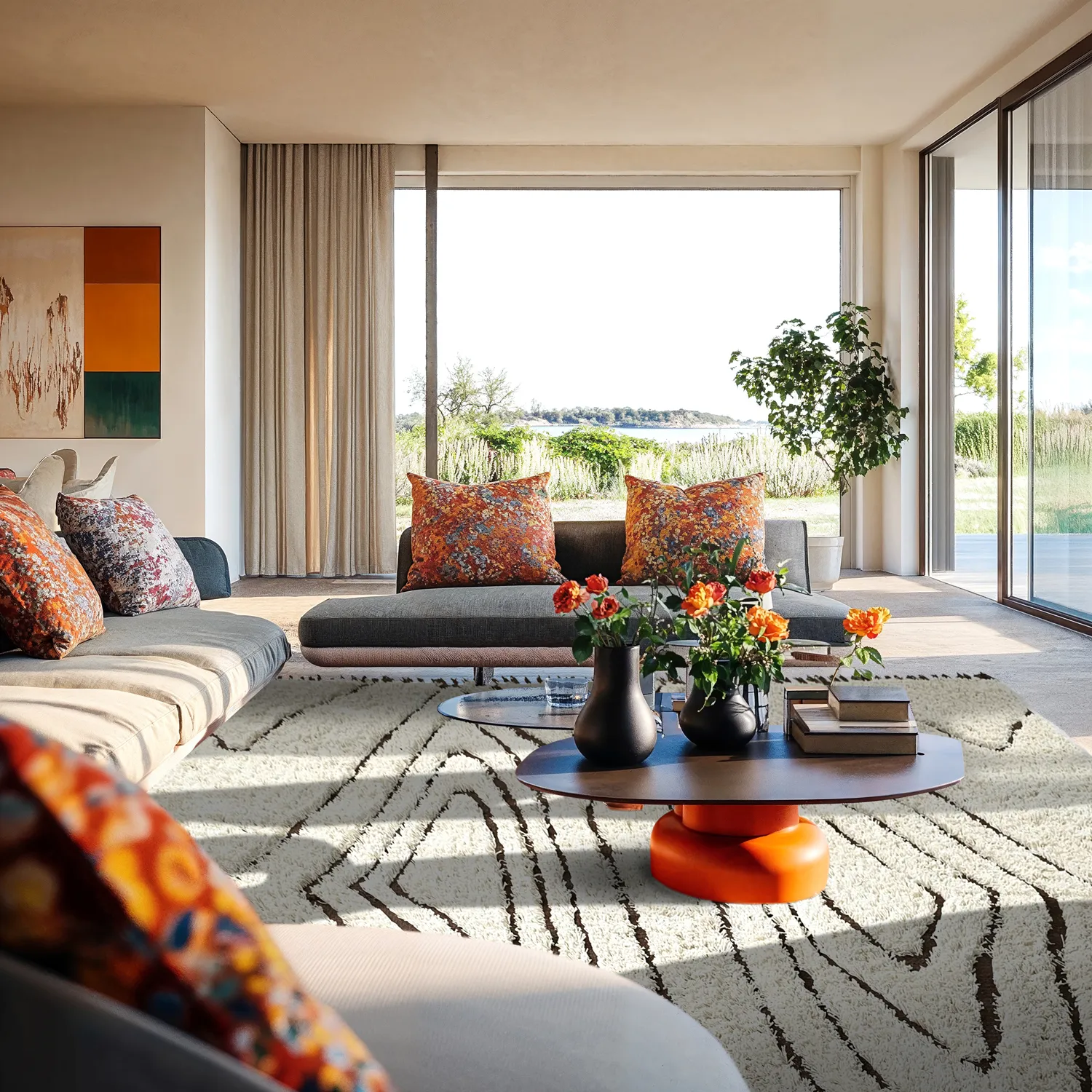 Shaggy szőnyeg - Kindon Natural Cotton Shaggy (törtfehér/barna)