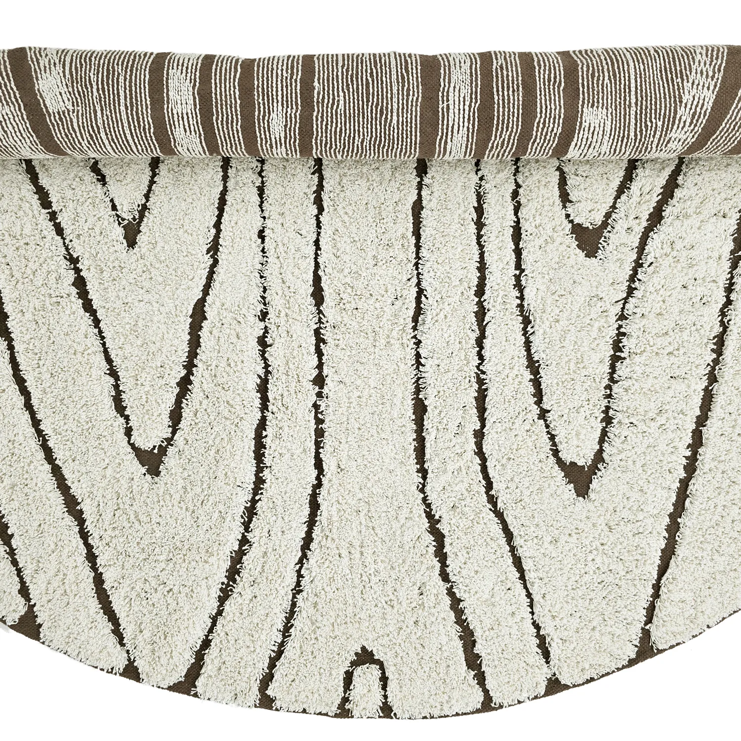 Kerek szőnyeg - Kindon Natural Cotton Shaggy (törtfehér/barna)