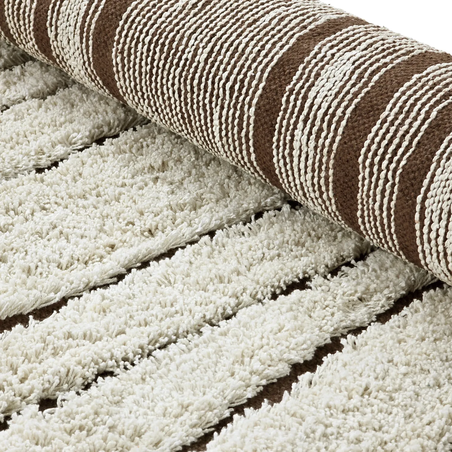 Kerek szőnyeg - Kindon Natural Cotton Shaggy (törtfehér/barna)